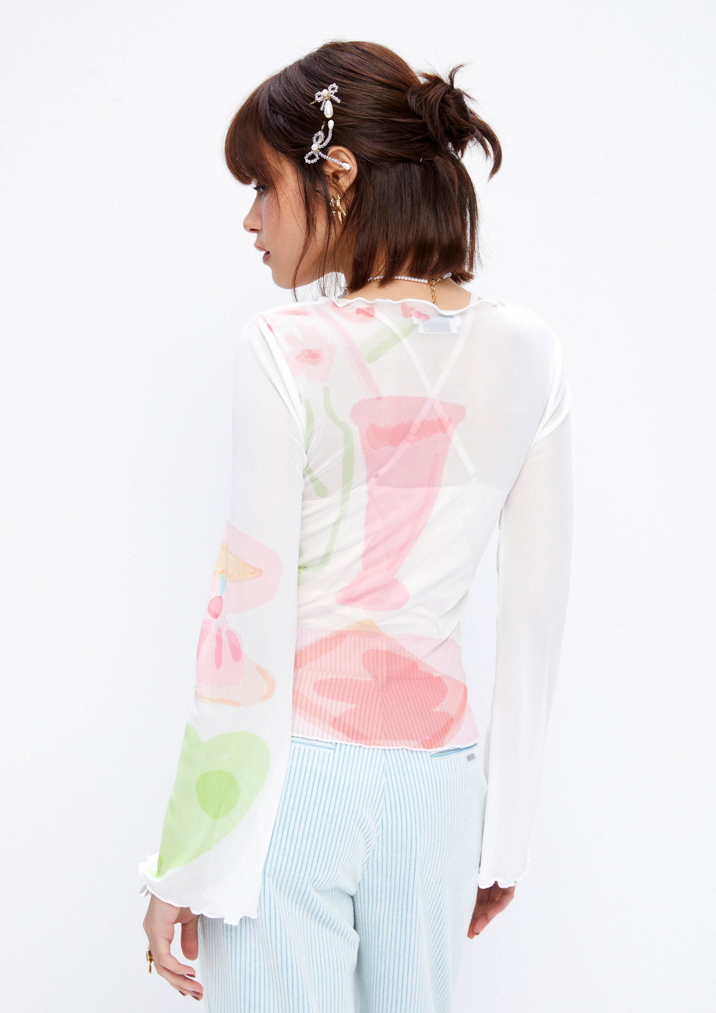 Sweets Printed Long Sleeve Top Retro Rewind Collection