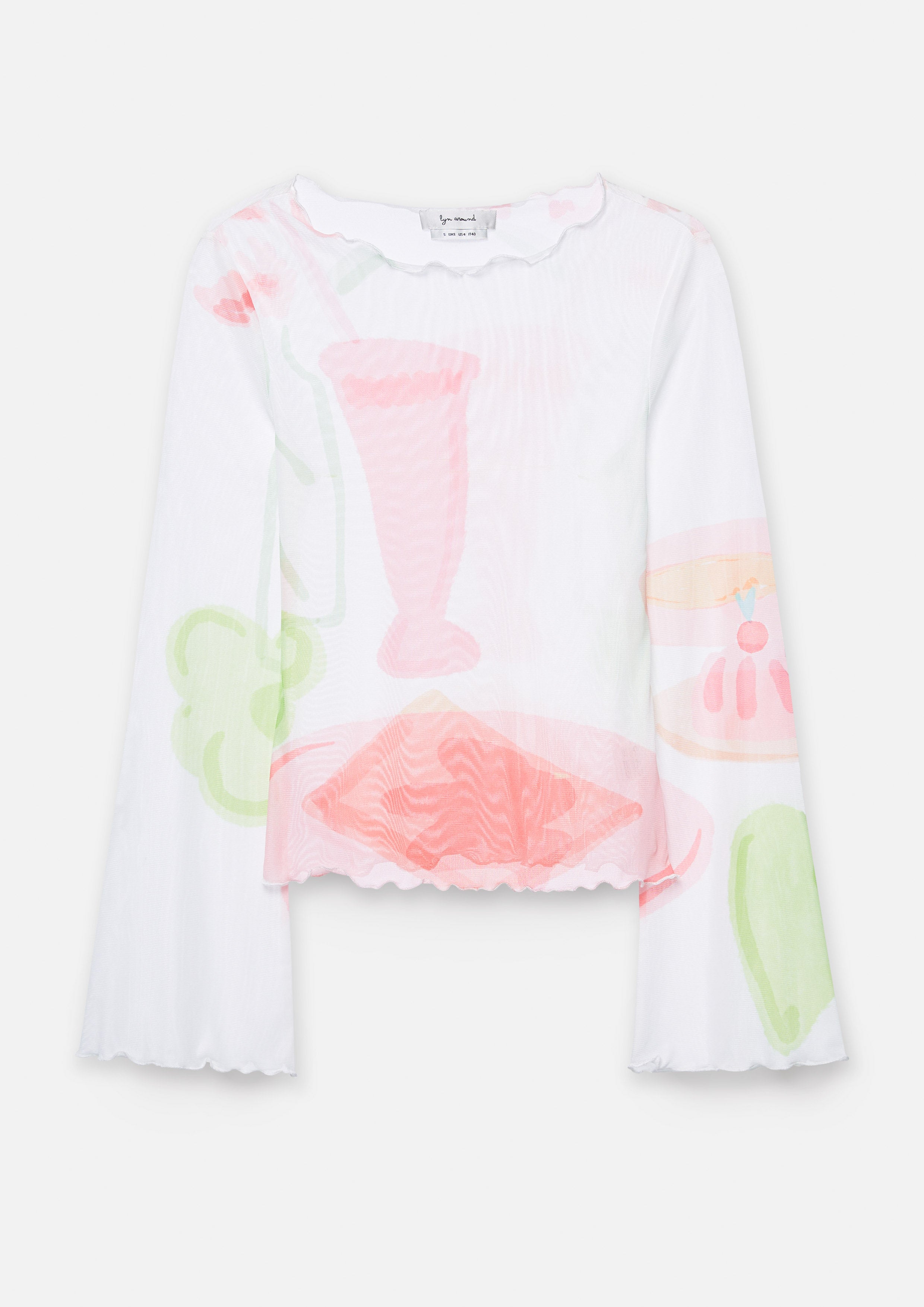 Sweets Printed Long Sleeve Top Retro Rewind Collection