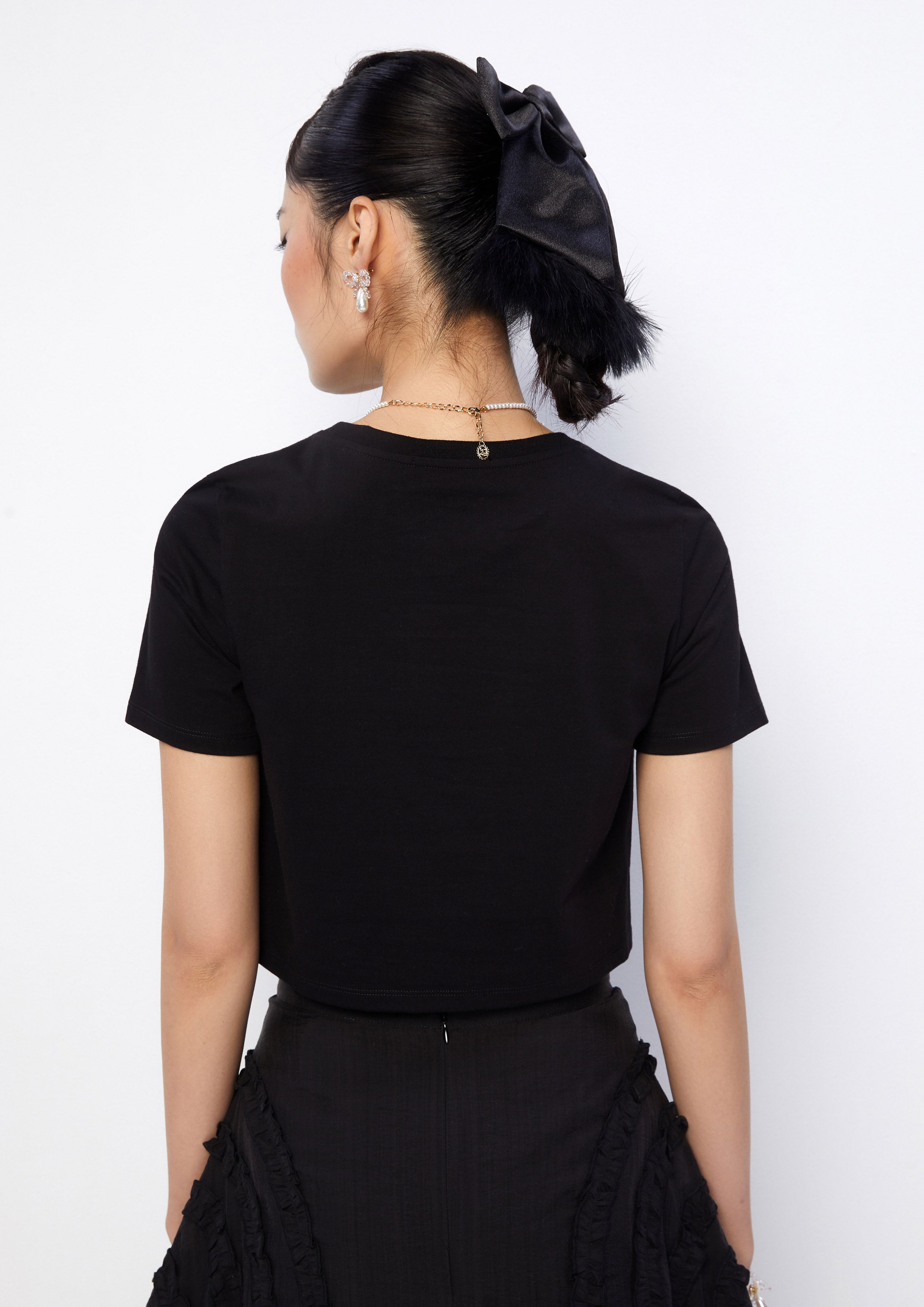 Crystal Bow Cropped T-Shirt Retro Rewind Collection