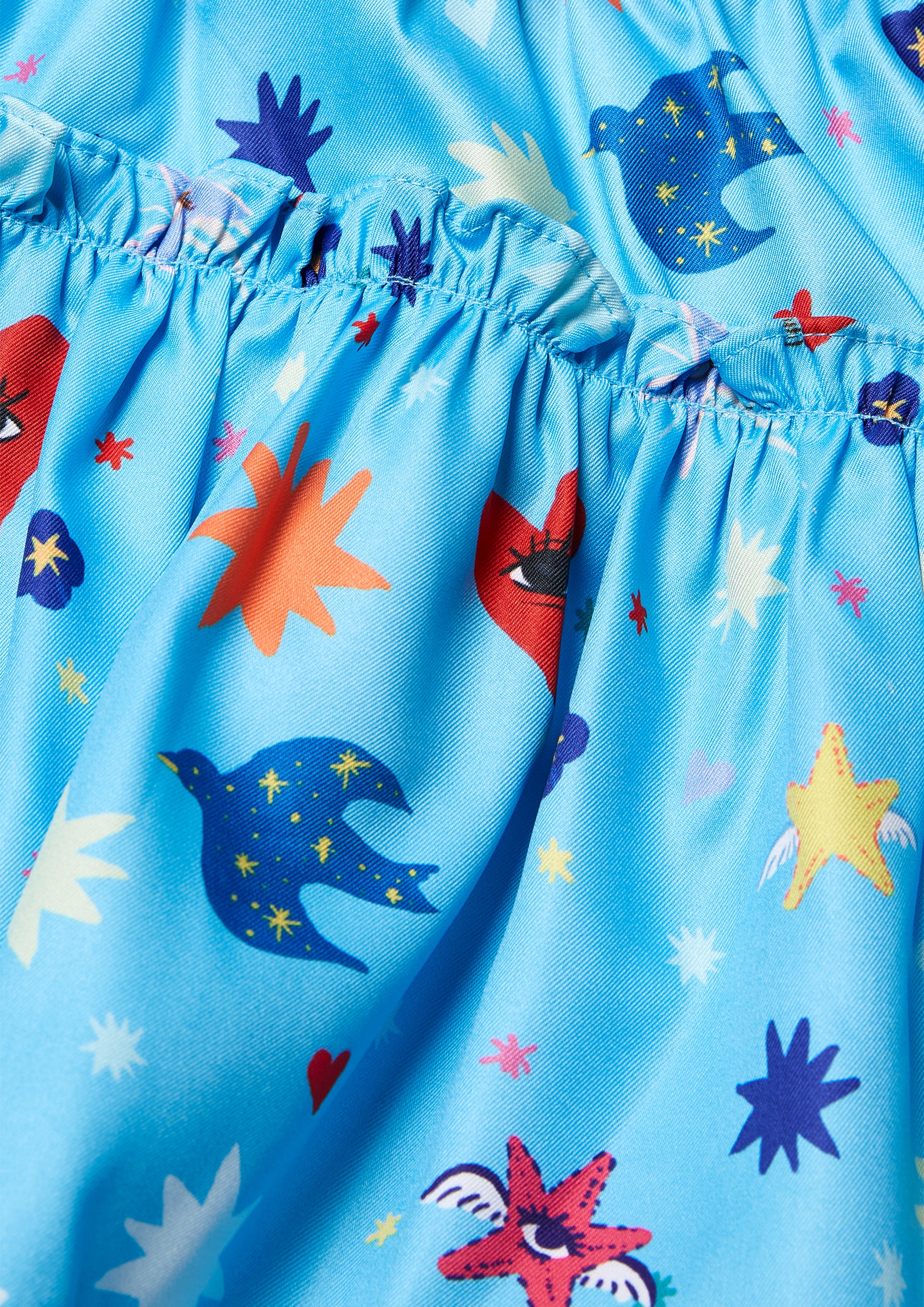 Zodiacal Dream Tiered Ruffle Mini Skirt For Girls Retro Rewind Collection