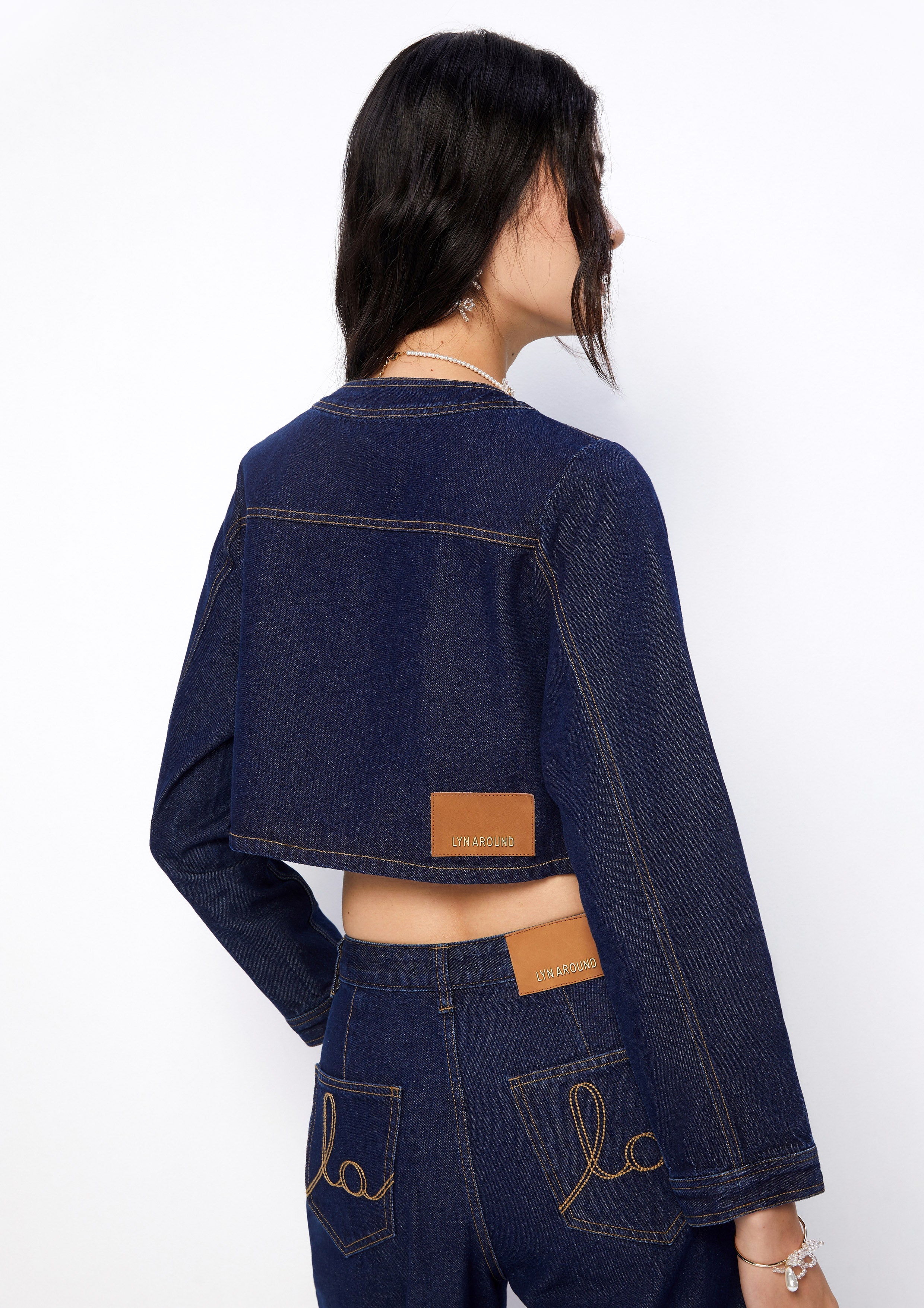 Chain Cropped Denim Jacket The class of 2002 Collection