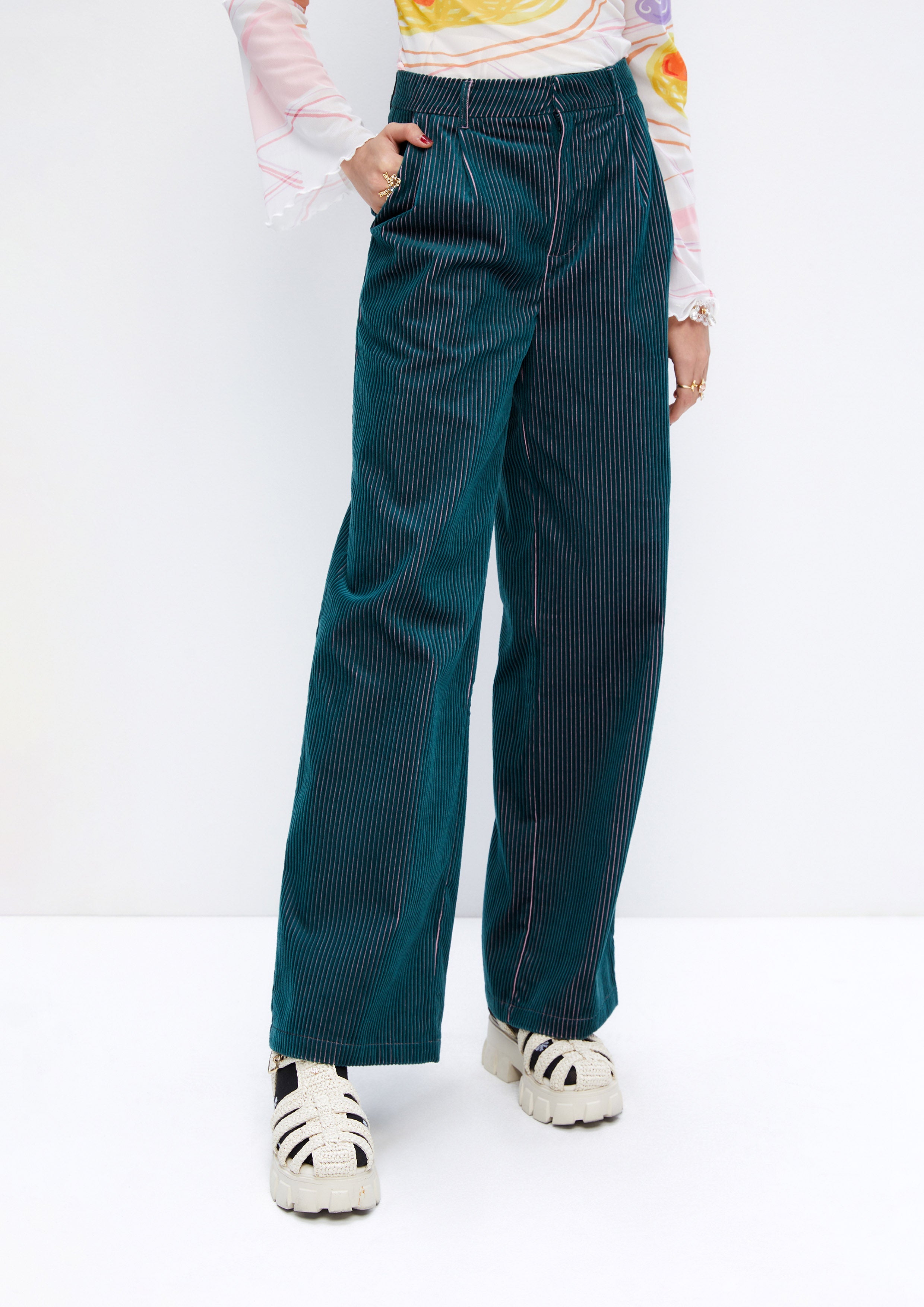 Wide Leg Corduroy Trousers Retro Rewind Collection