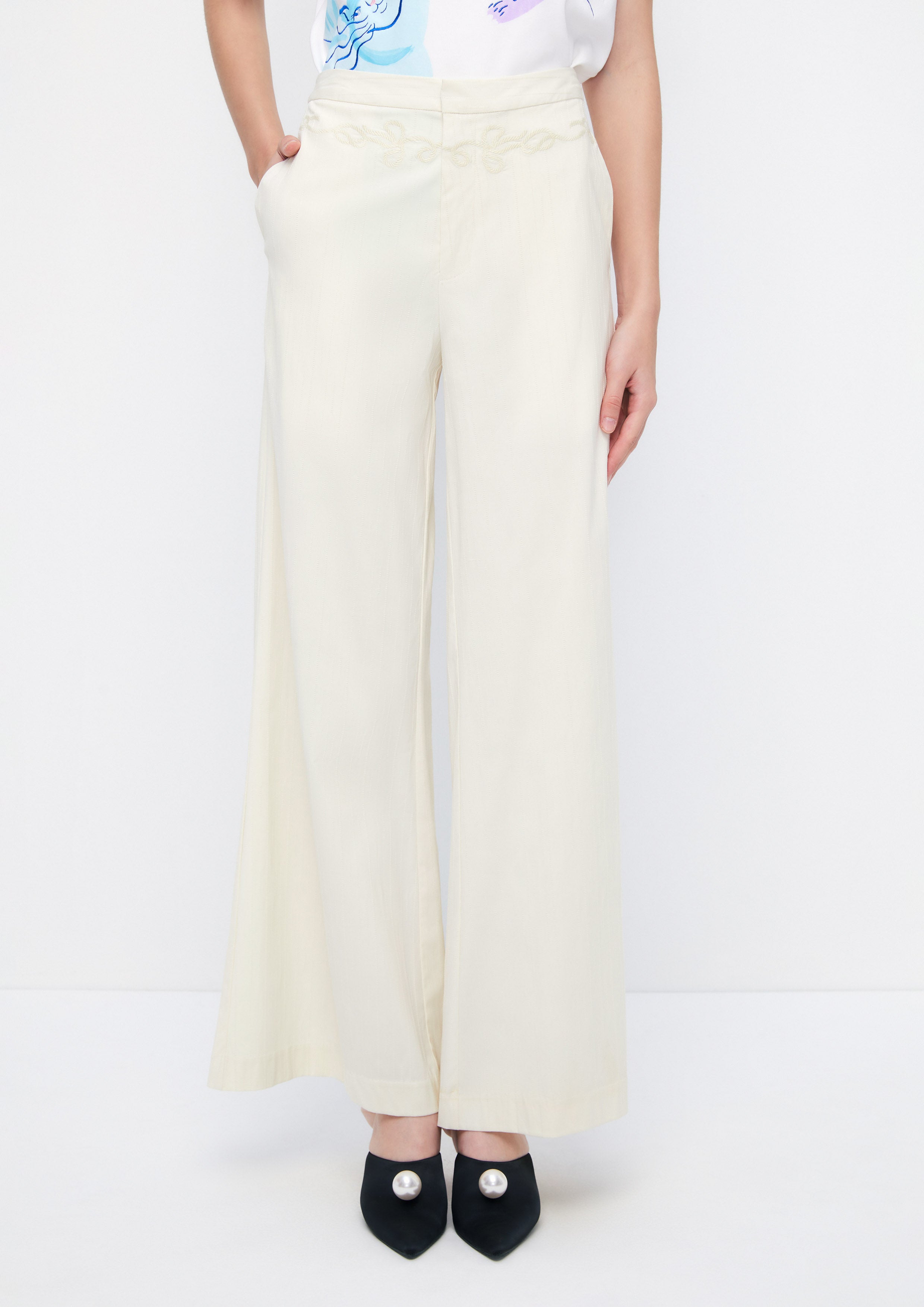 Laced Wide-Leg Trousers Retro Rewind Collection