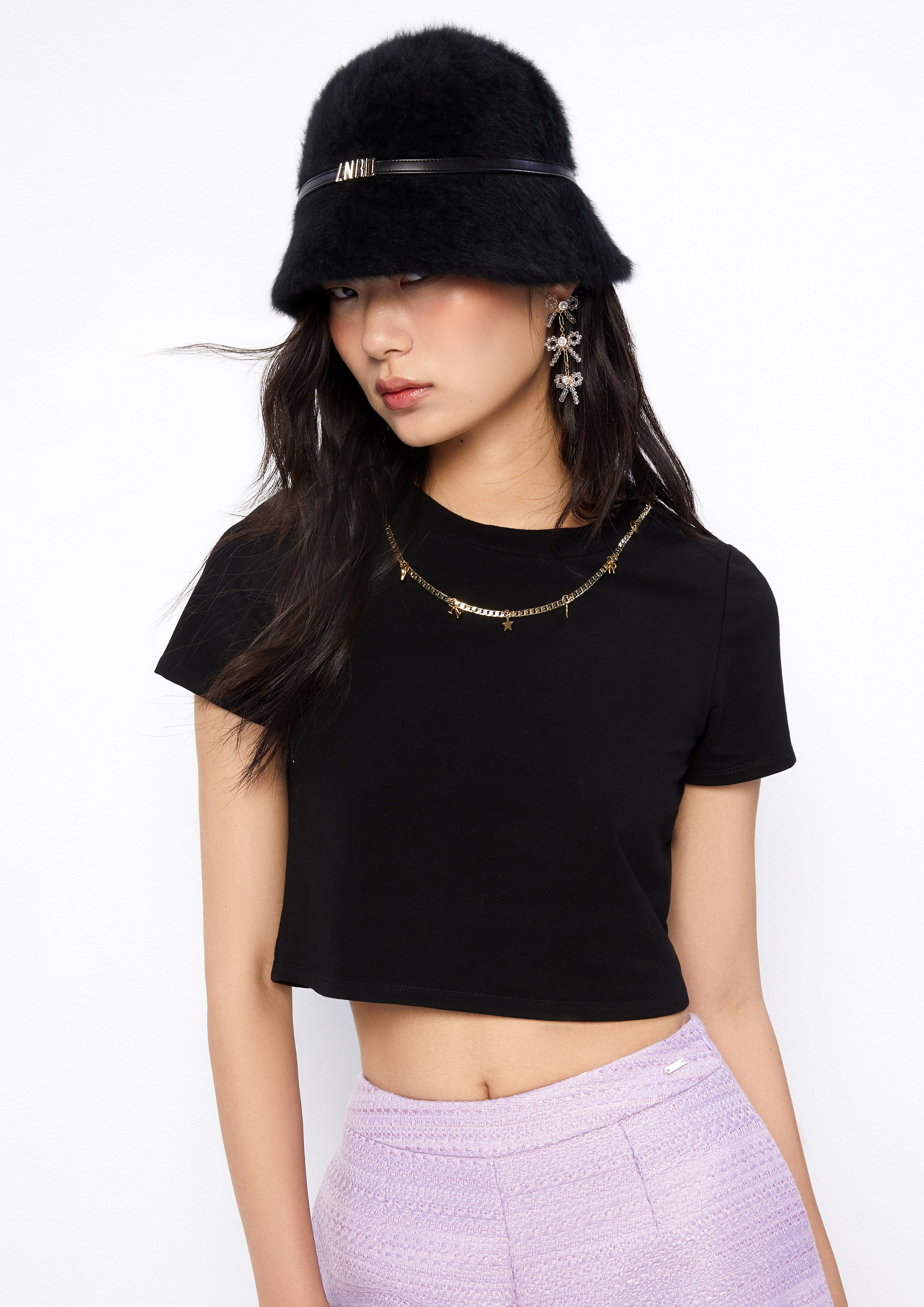 Crystal Necklace Slim-Fit Cropped T-Shirt Retro Rewind Collection