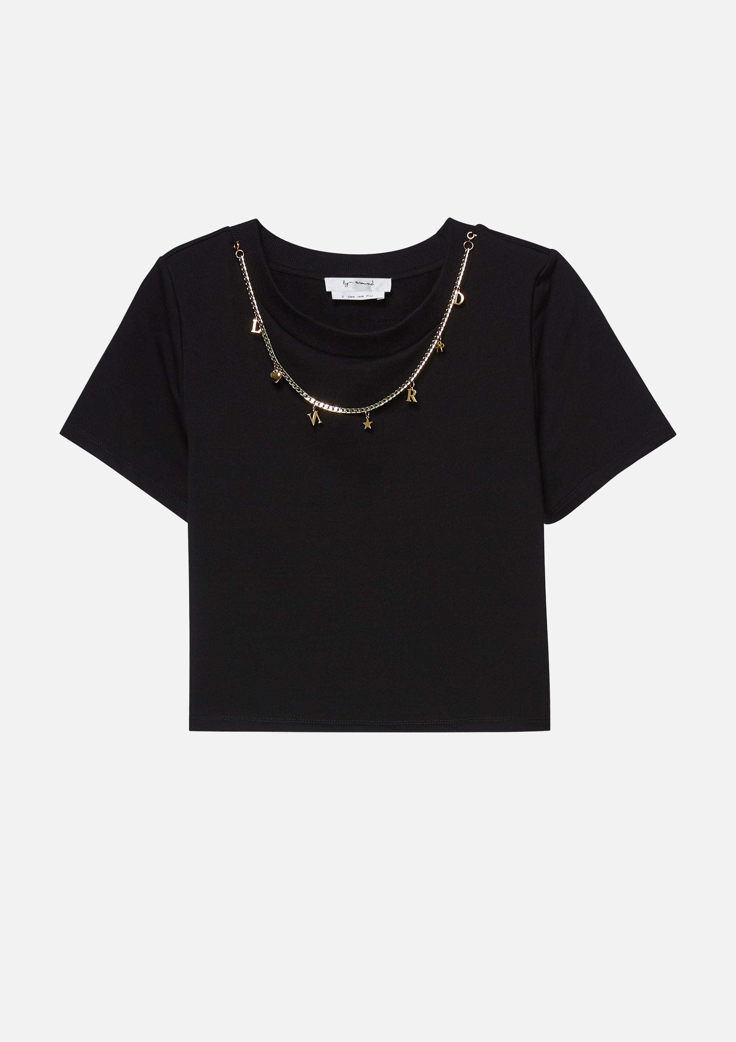 Crystal Necklace Slim-Fit Cropped T-Shirt Retro Rewind Collection