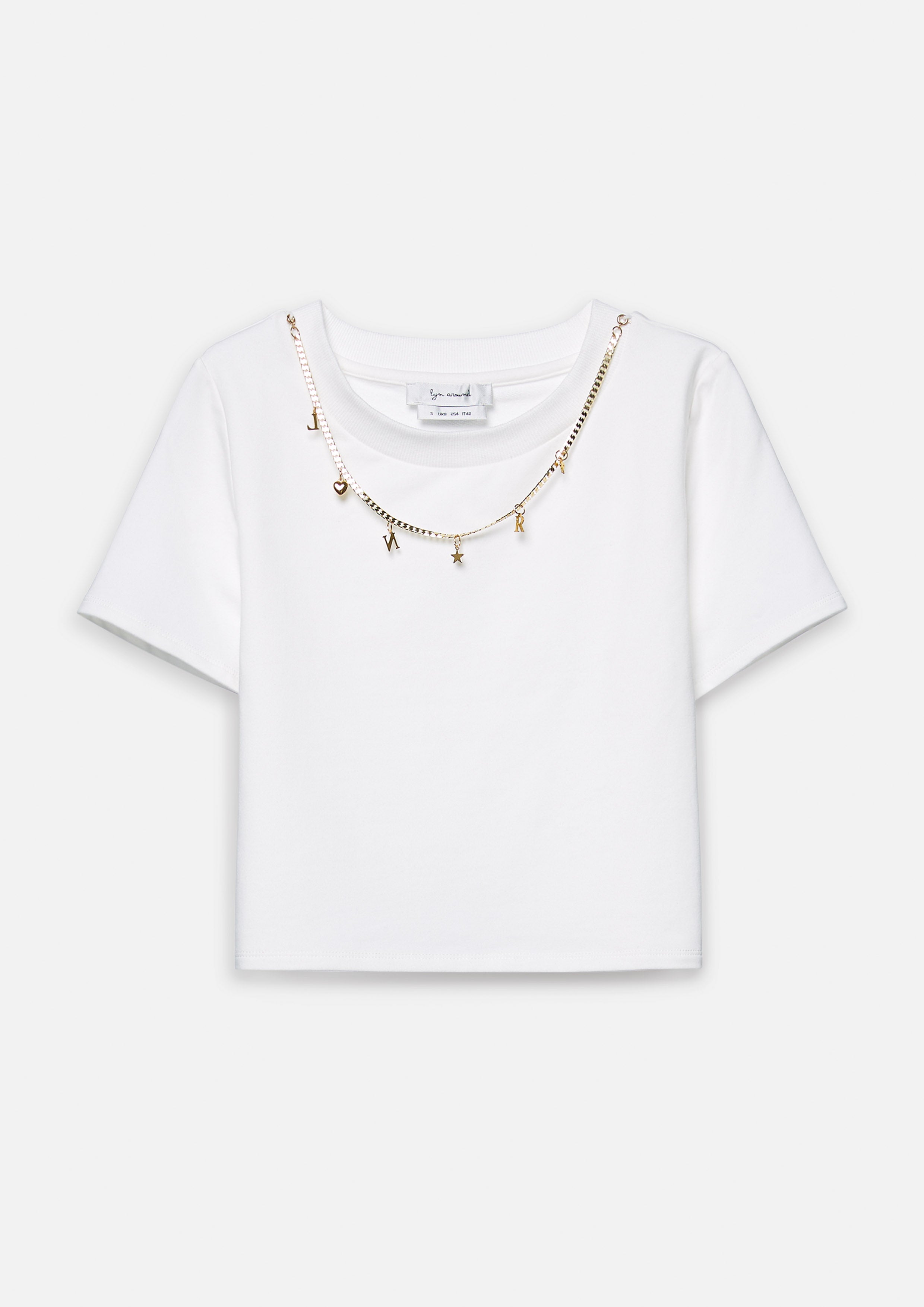 Crystal Necklace Slim-Fit Cropped T-Shirt Retro Rewind Collection