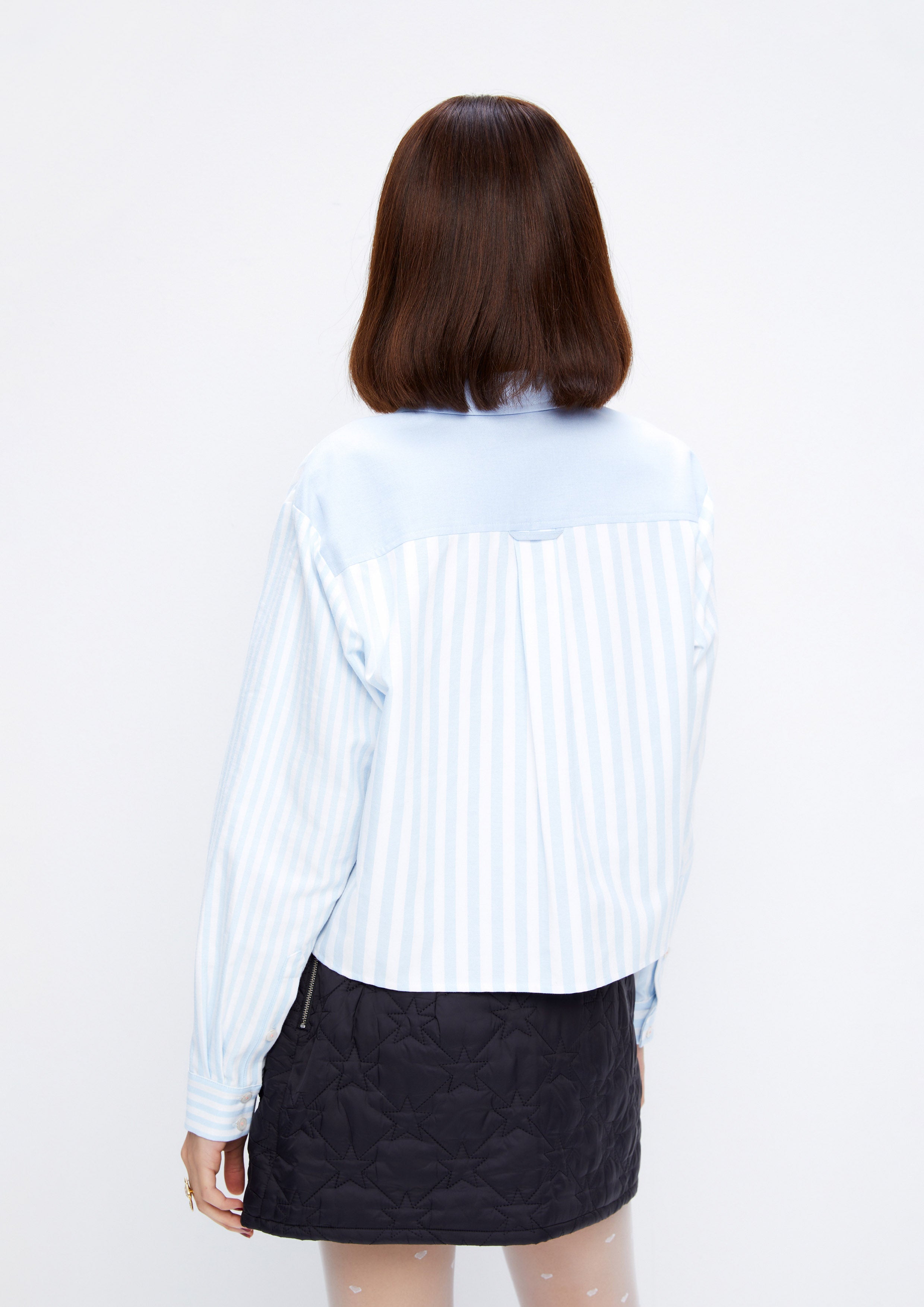 Striped Long Sleeve Cropped Shirt Retro Rewind Collection