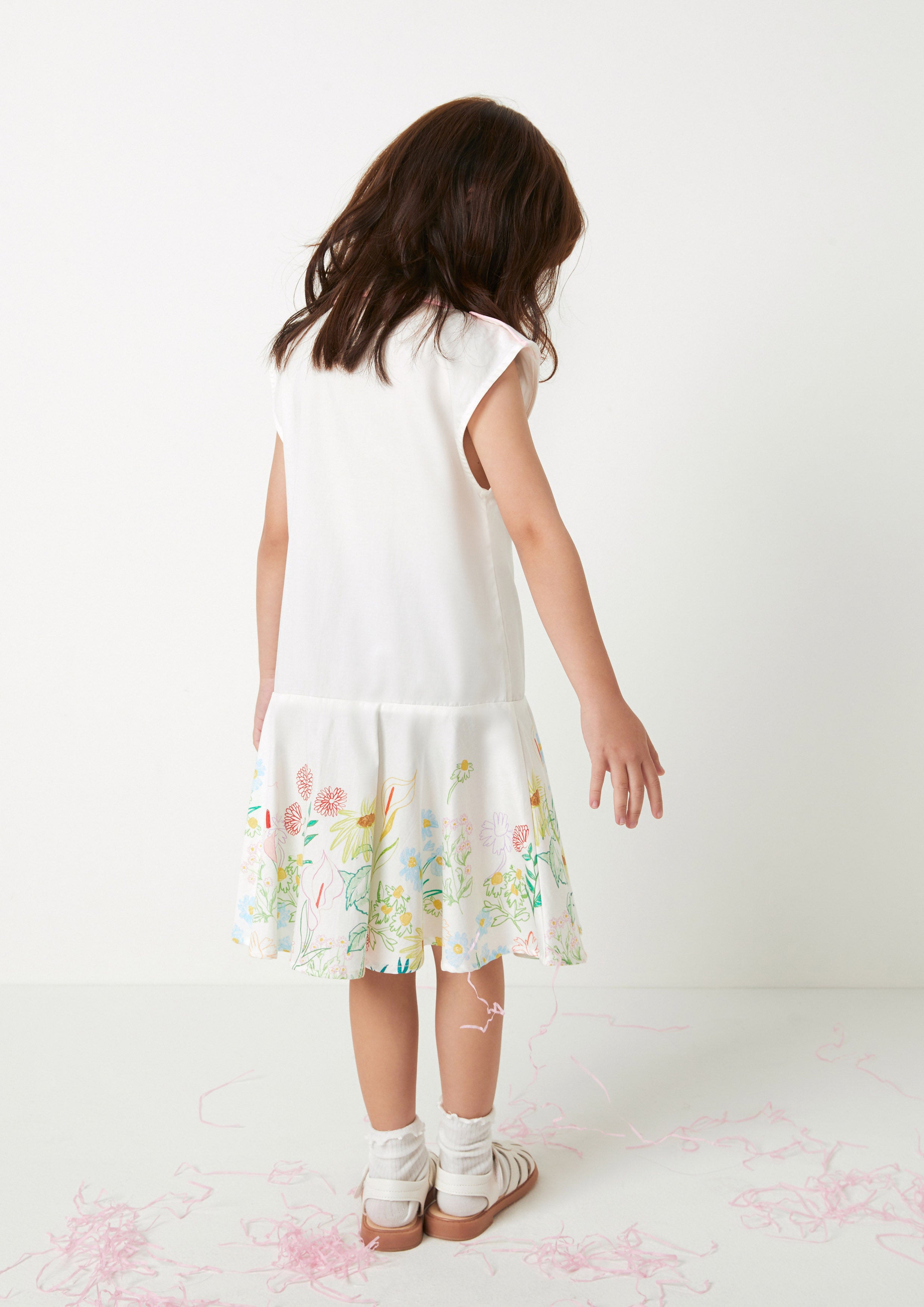 Floral Sleeveless Dress For Girls Flower Field