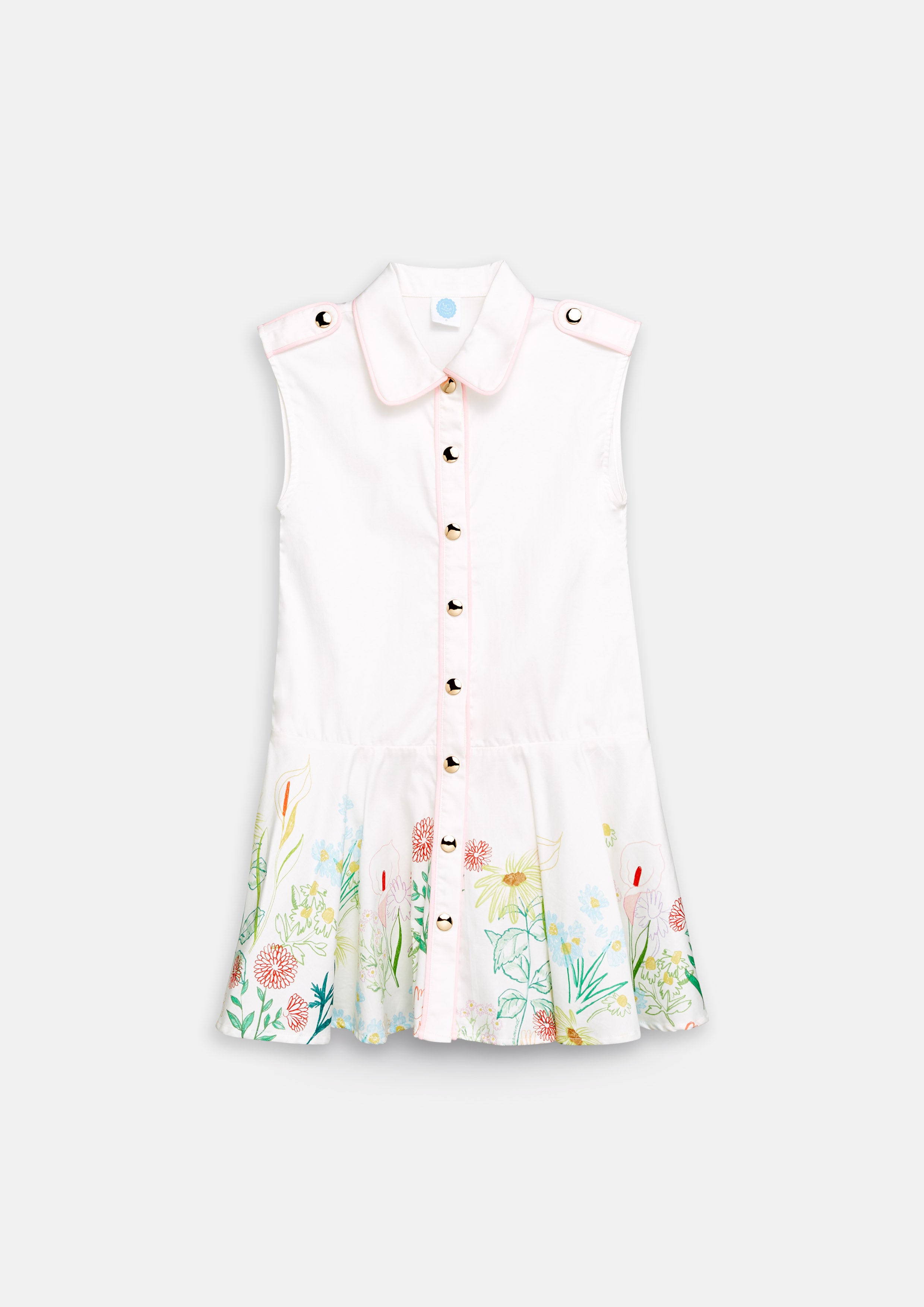 Floral Sleeveless Dress For Girls Flower Field