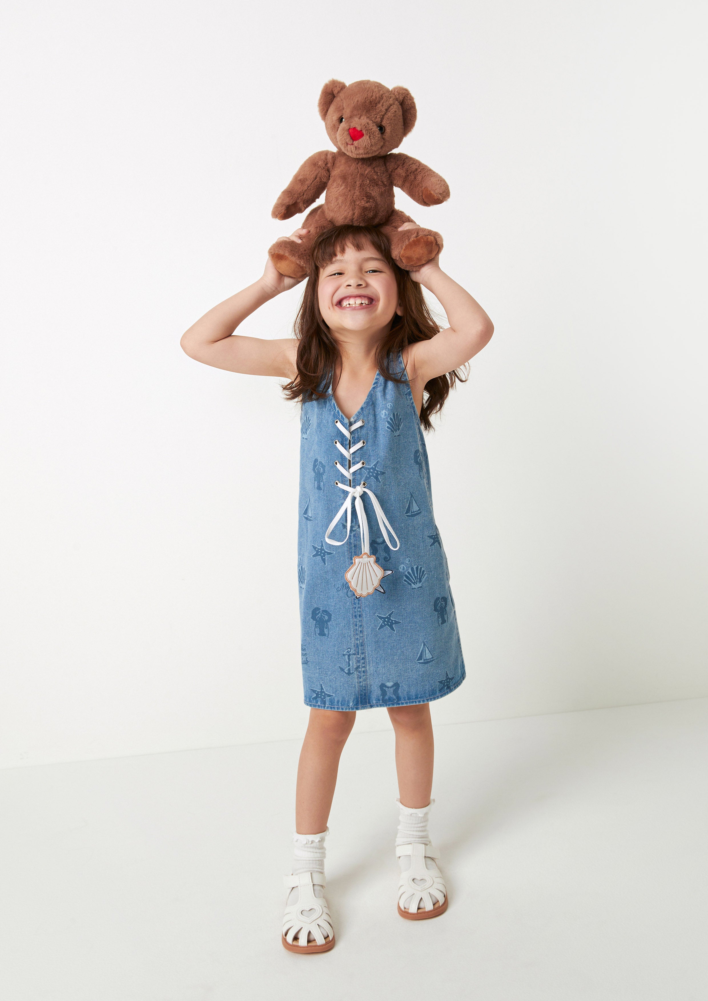 Seaside Denim Dress For Girls The Secret Place