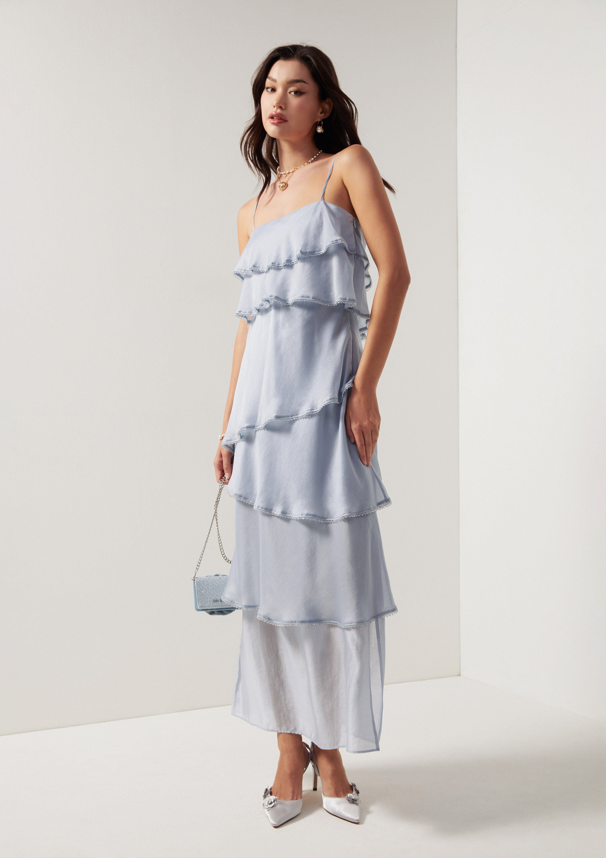 Cascade Tiered Maxi Dress