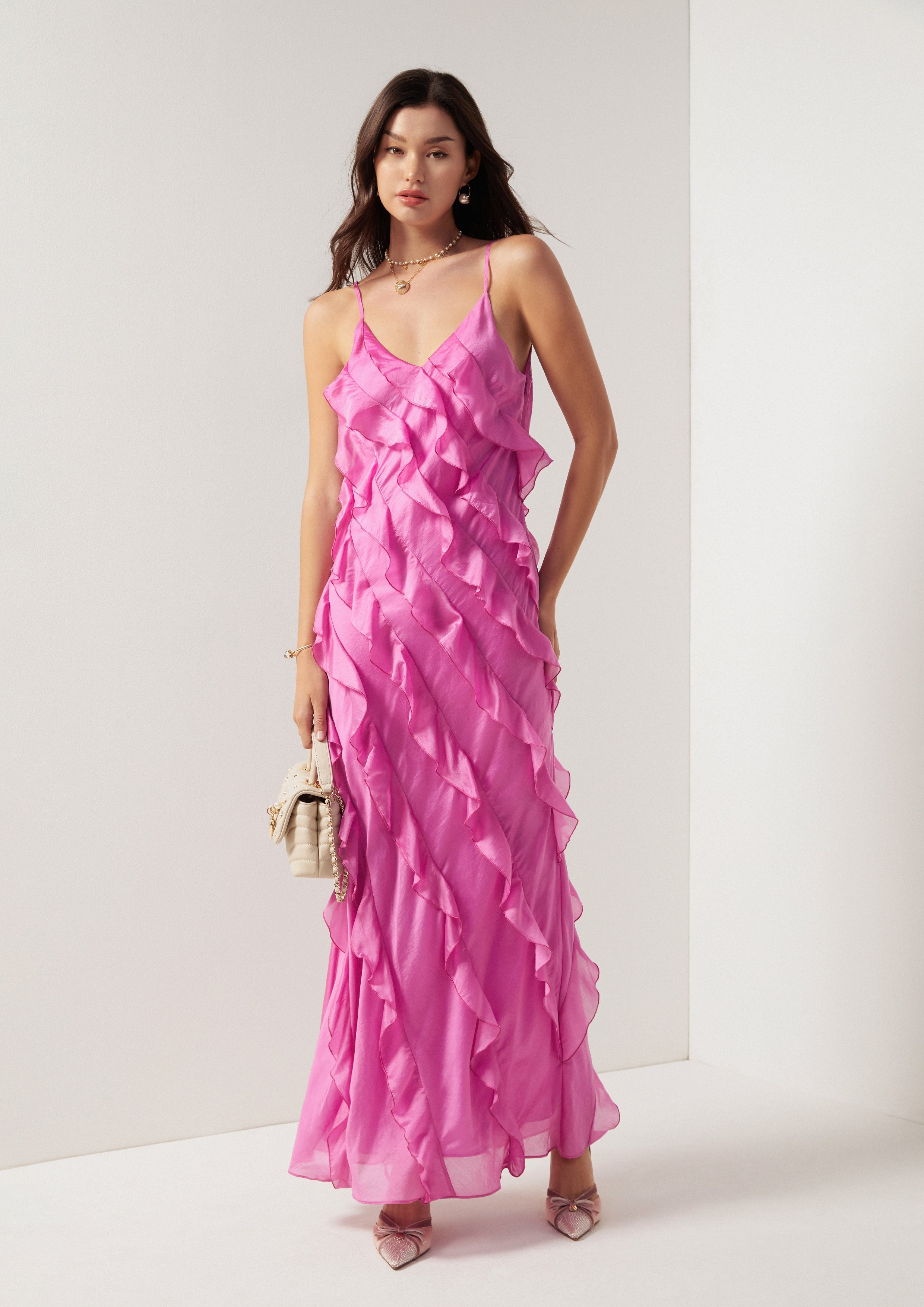 Cascade Ruffle Maxi Dress