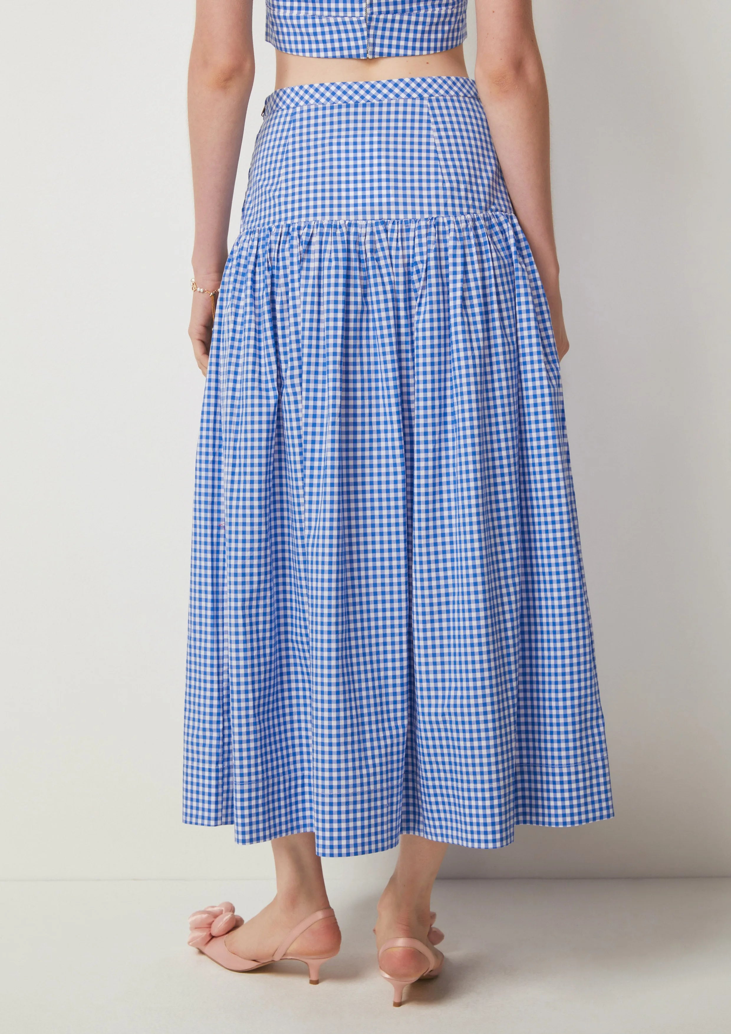 Maritime Gingham Midi Skirt The Secret Place