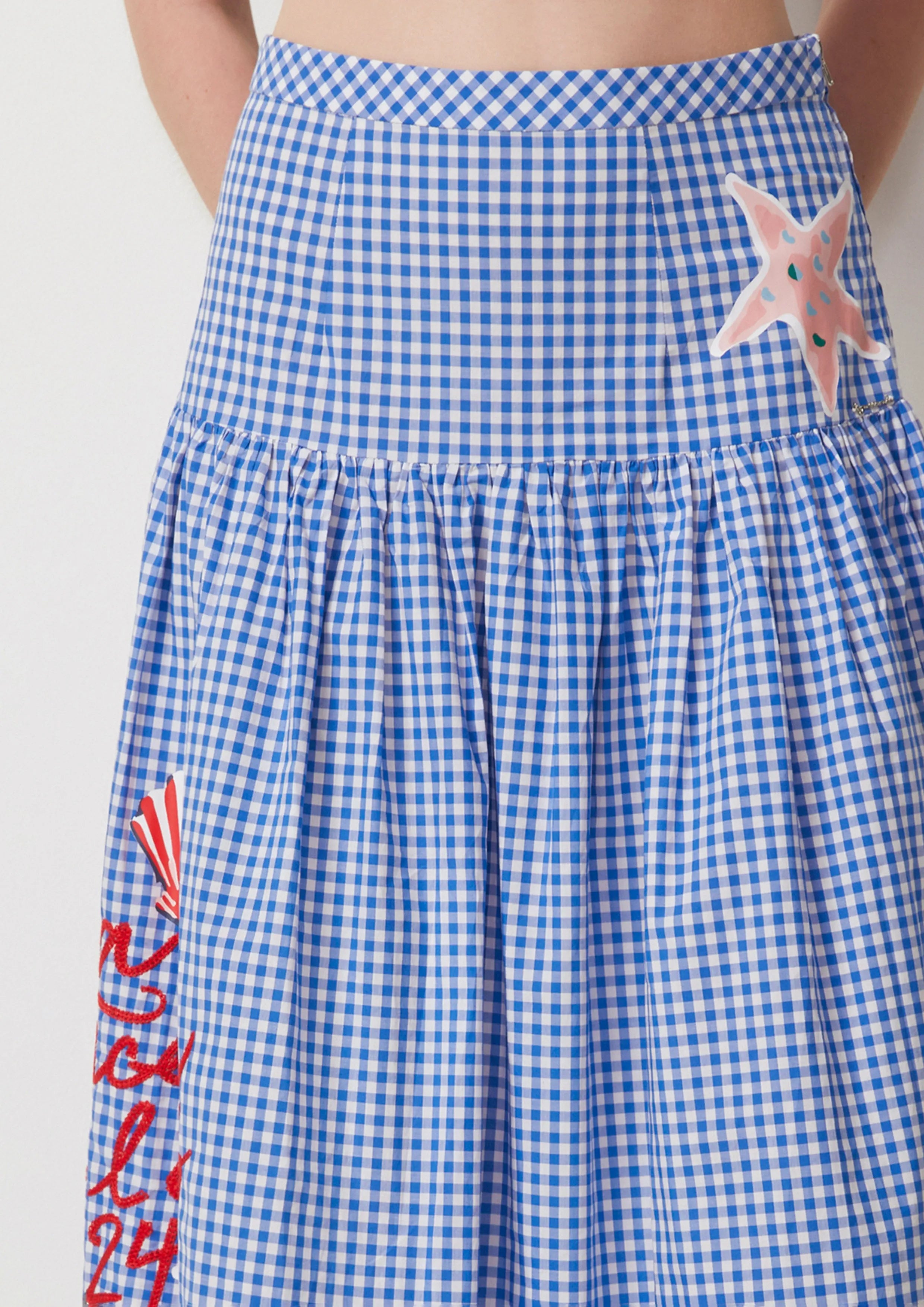 Maritime Gingham Midi Skirt The Secret Place