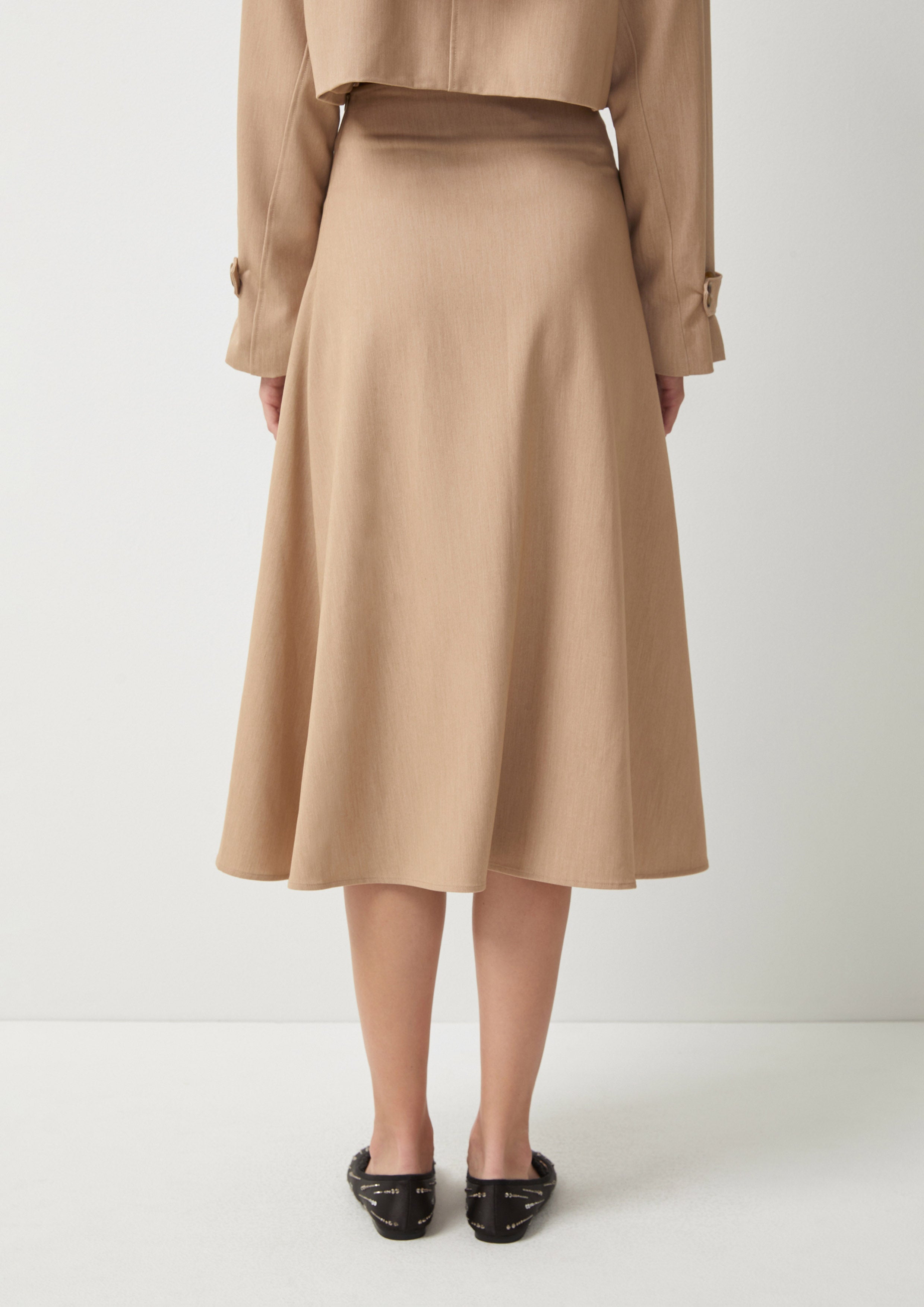 Pleated Draped Layer Asymmetric Midi Skirt Dew-kissed Meadows