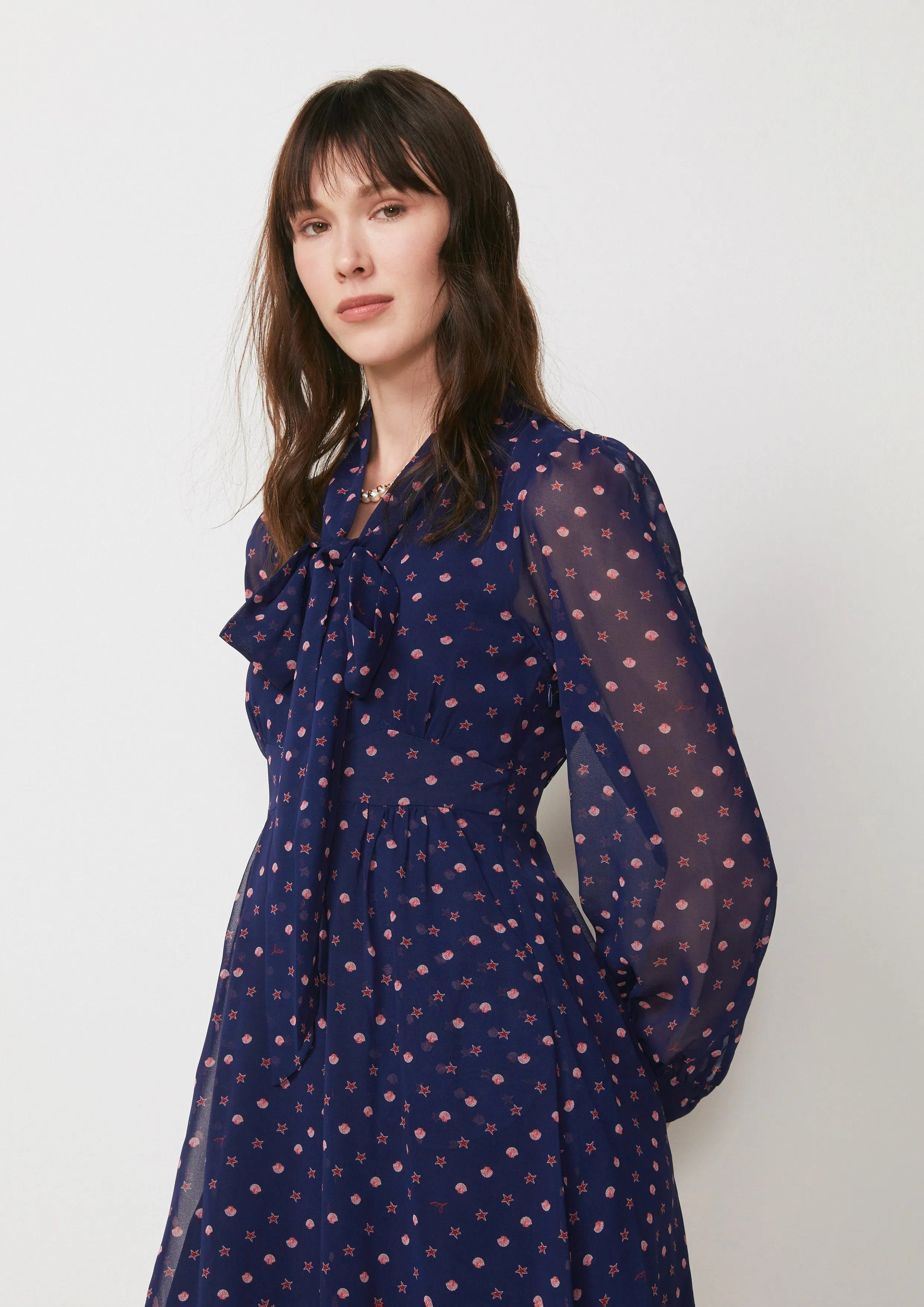 Navy Floral Midi Dress The Secret Place