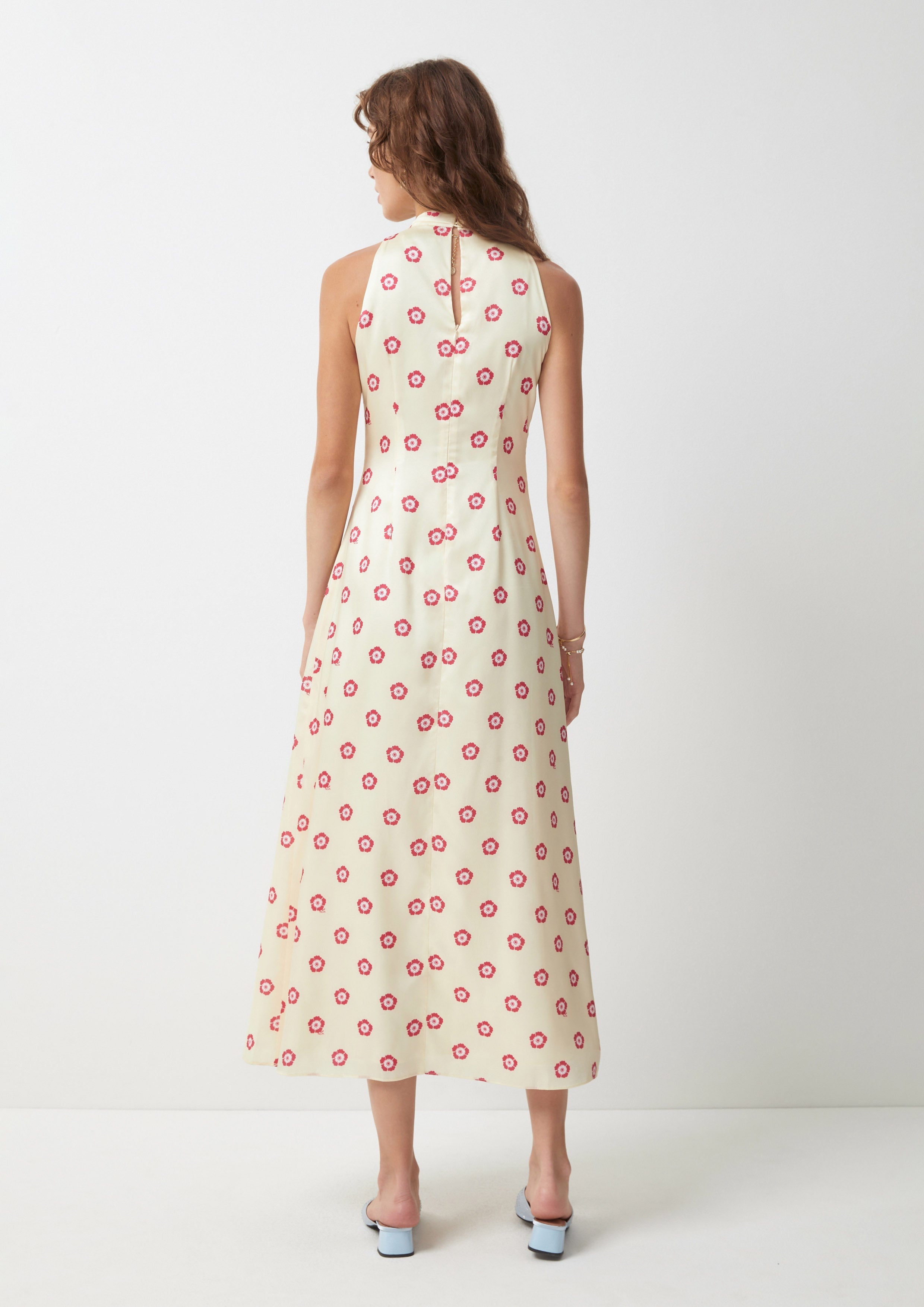 Floral Sequine Monogram Sleeveless Midi Dress Symphony of Petals