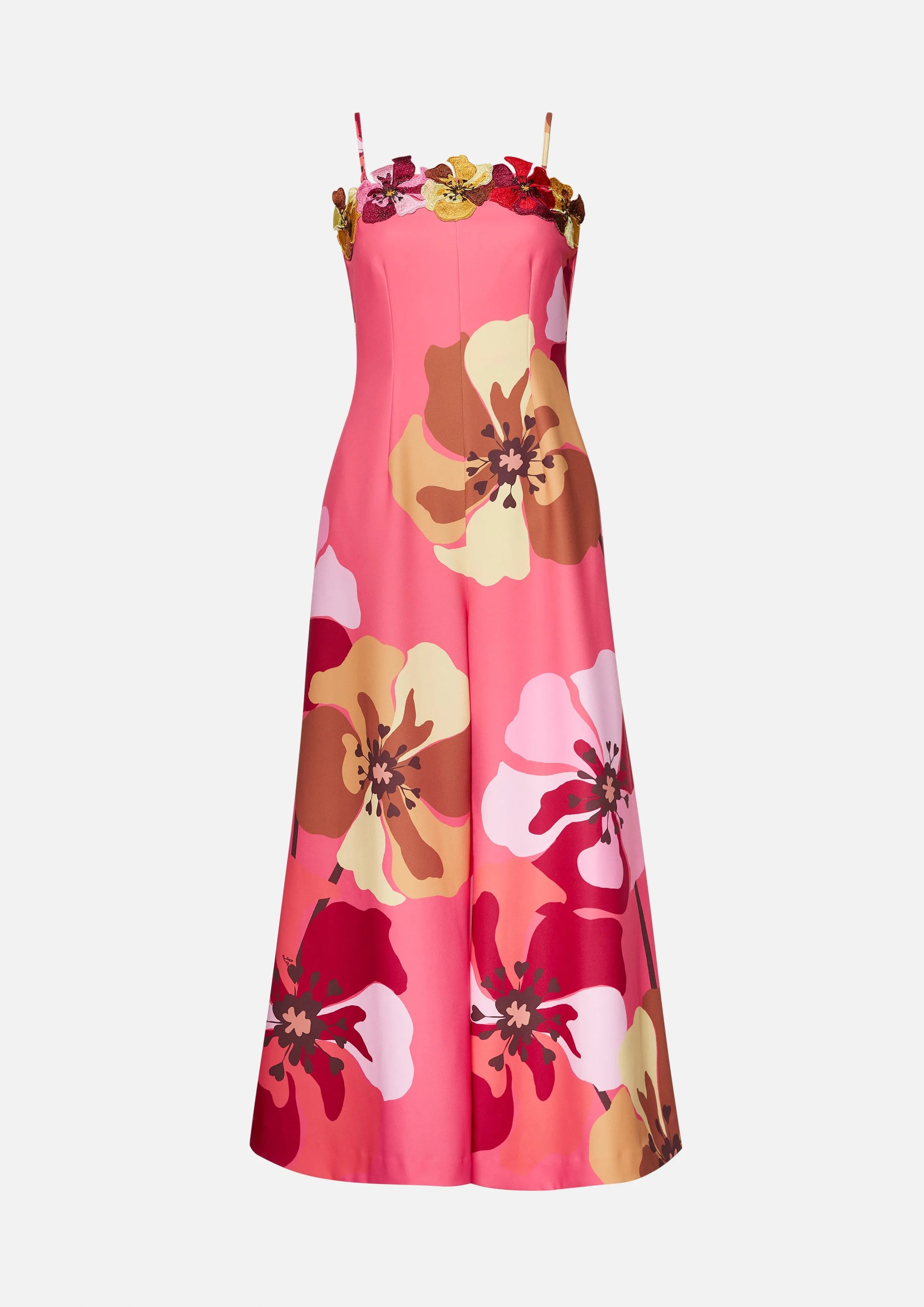 Floral Wide-Leg Sleeveless Jumpsuit Symphony of Petals