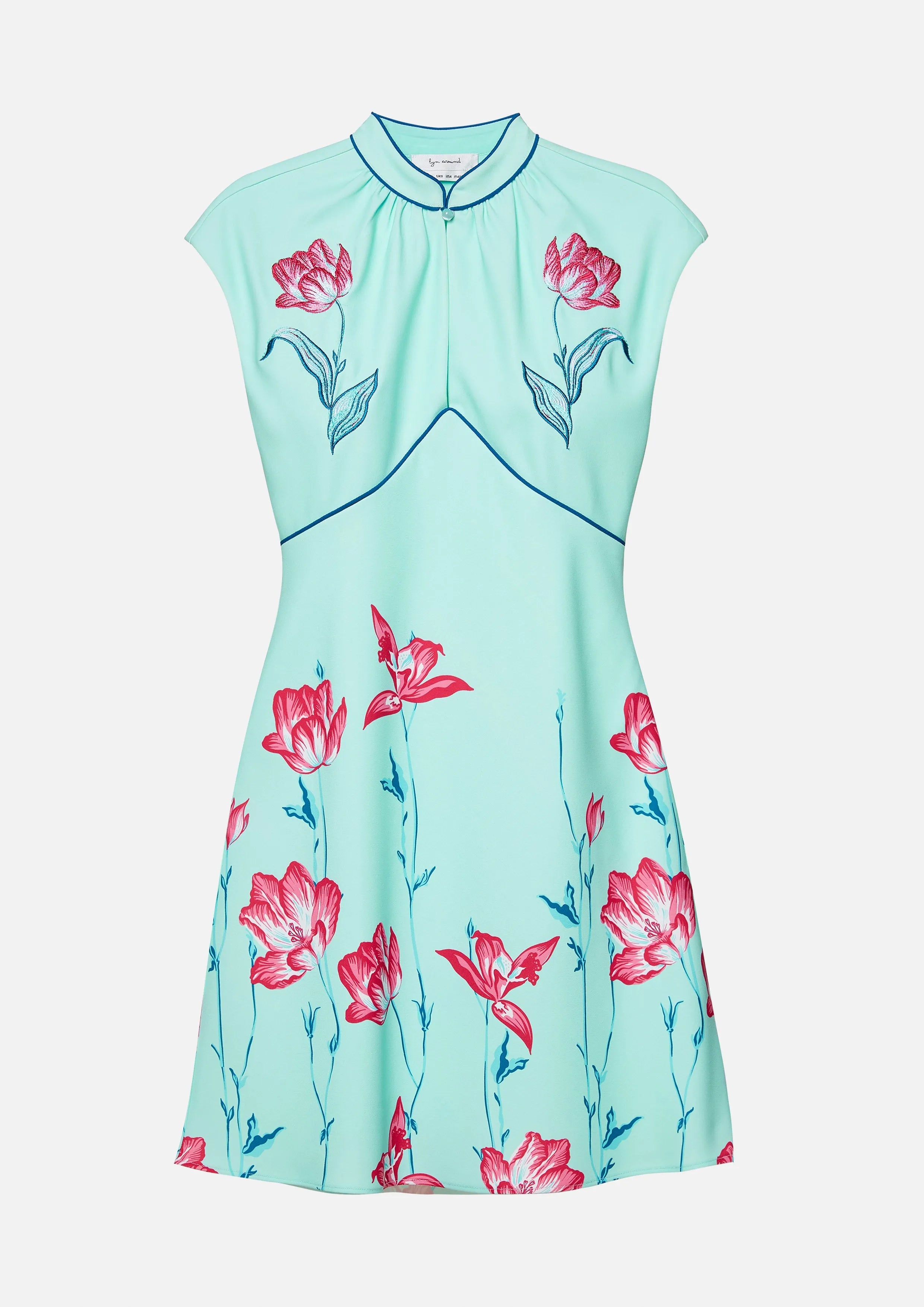 Floral V-Neckline Mini Dress Symphony of Petals