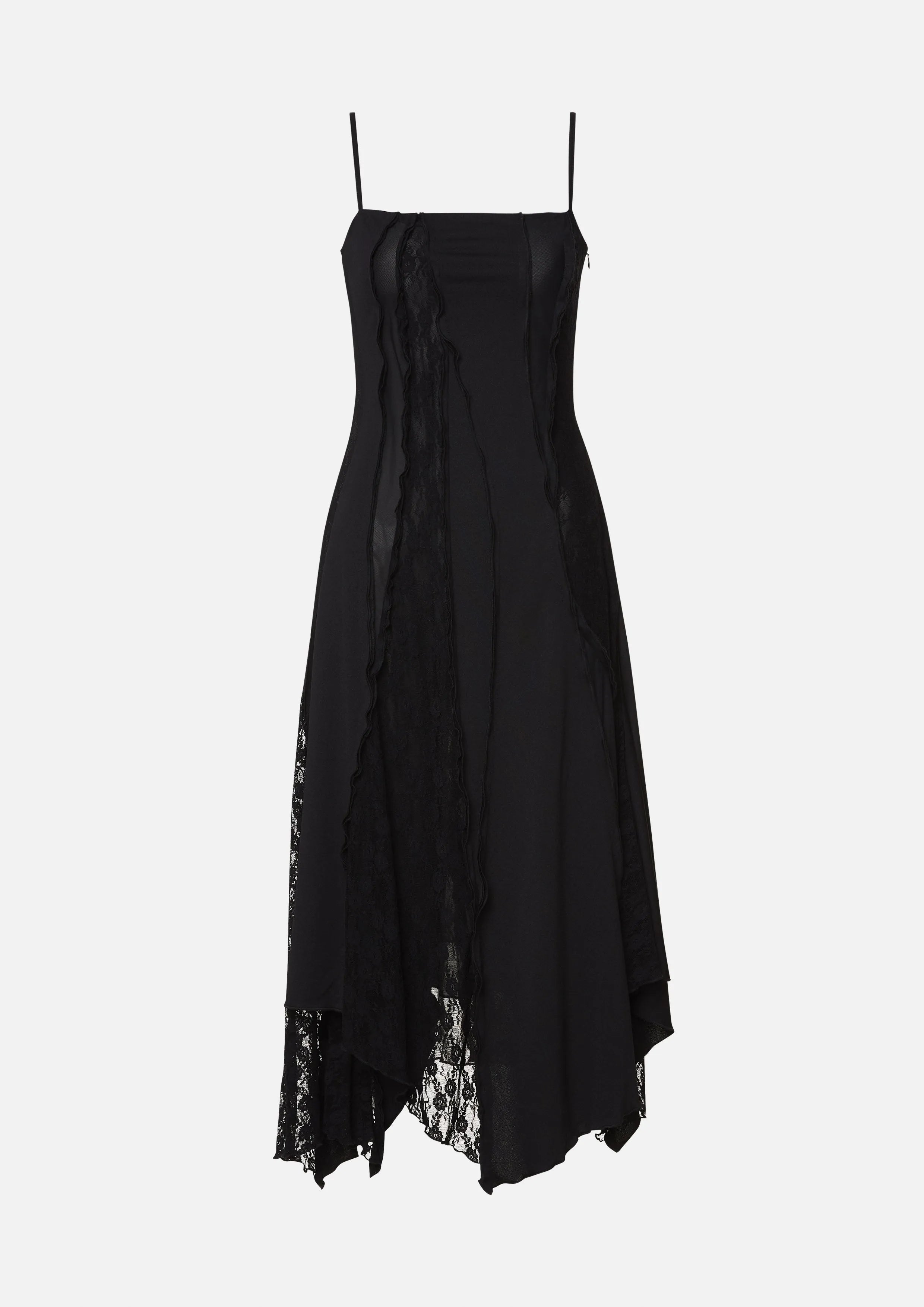 Lace Panel Sleeveless Midi Dress Too Cool For School