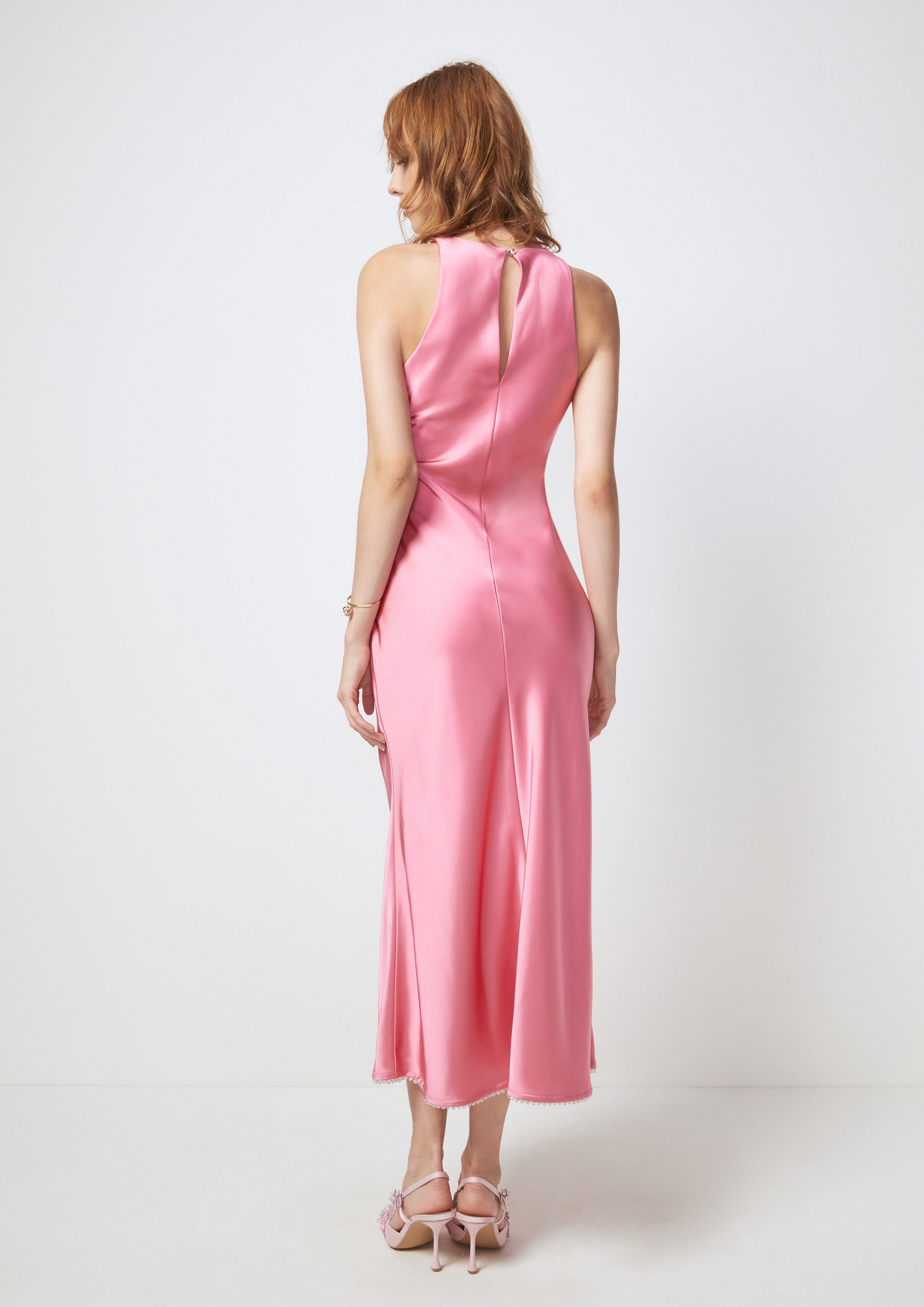 Satin Maxi Slip Dress Petals Galore