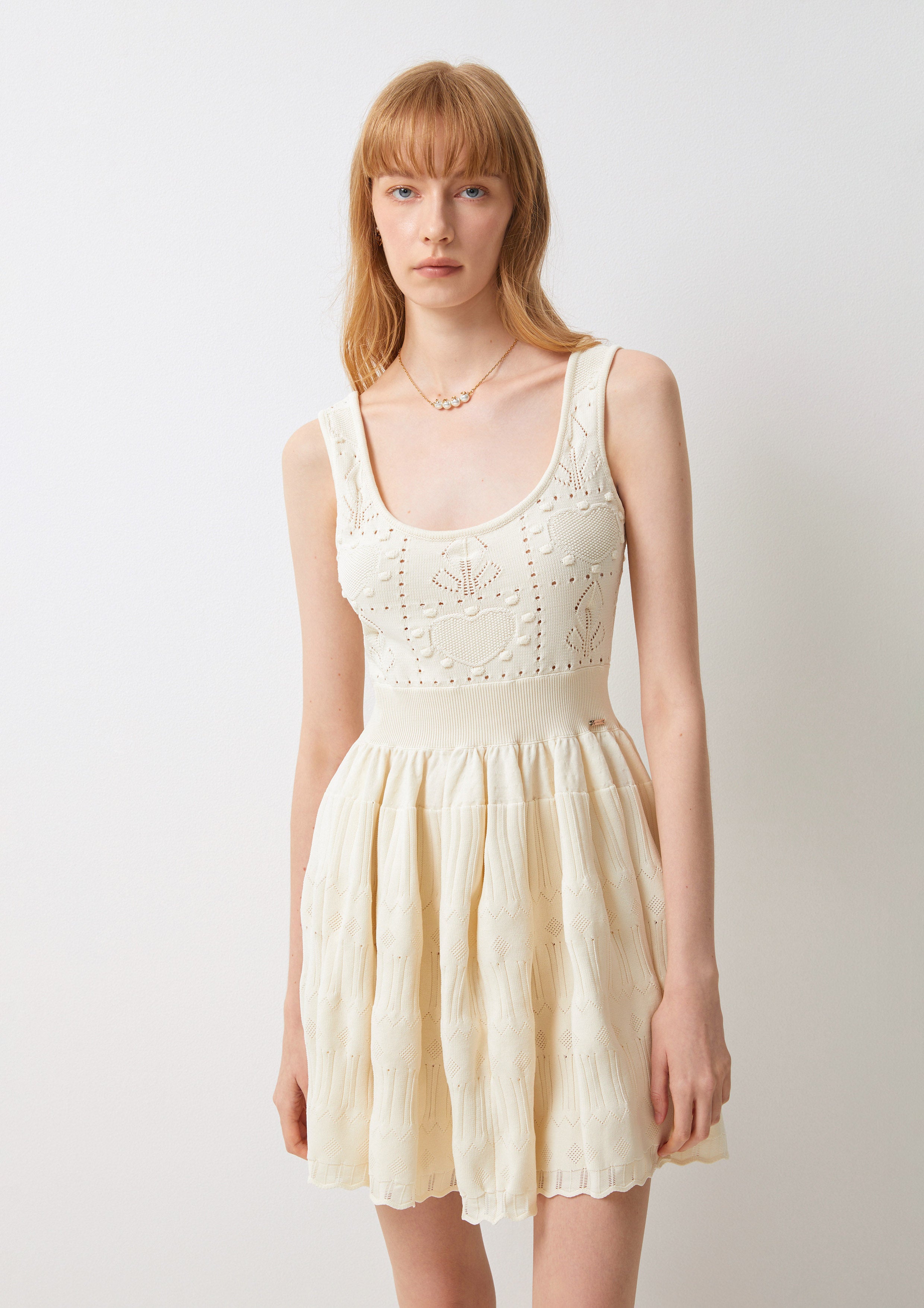 Flower Eyelet Sleeveless Mini Dress Pas De Deux