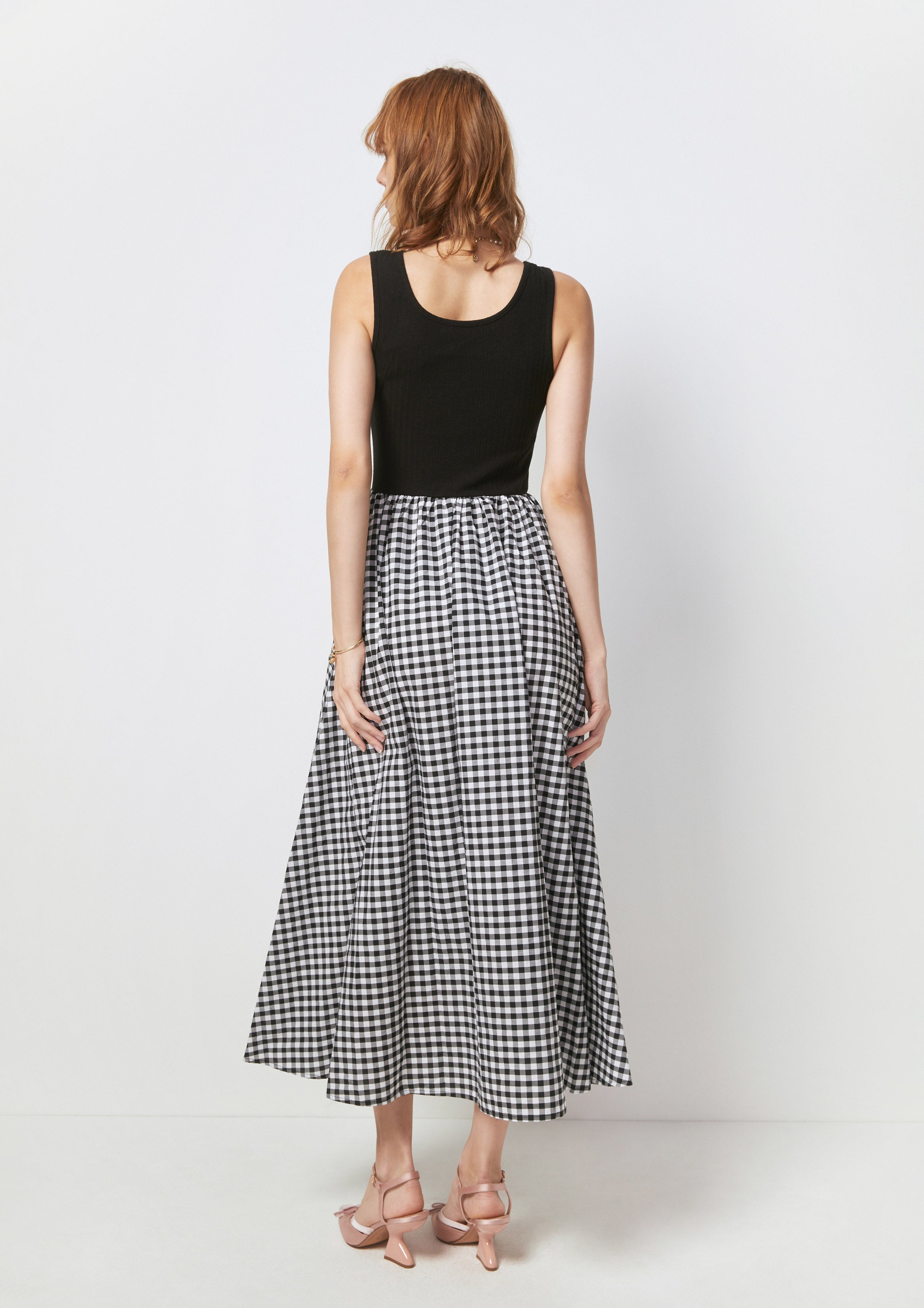 Contrast Check Midi Dress Tartan Lover