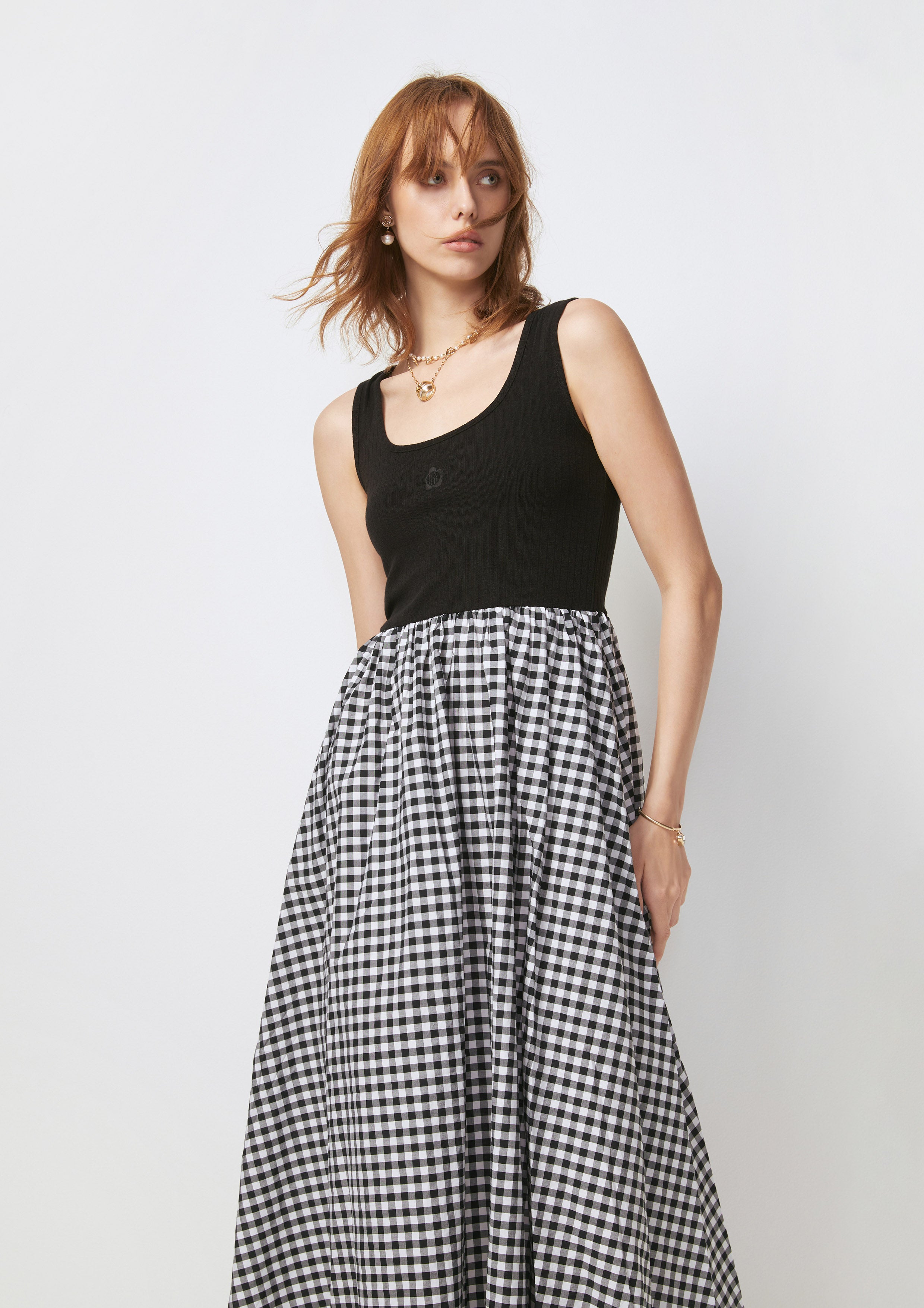 Contrast Check Midi Dress Tartan Lover