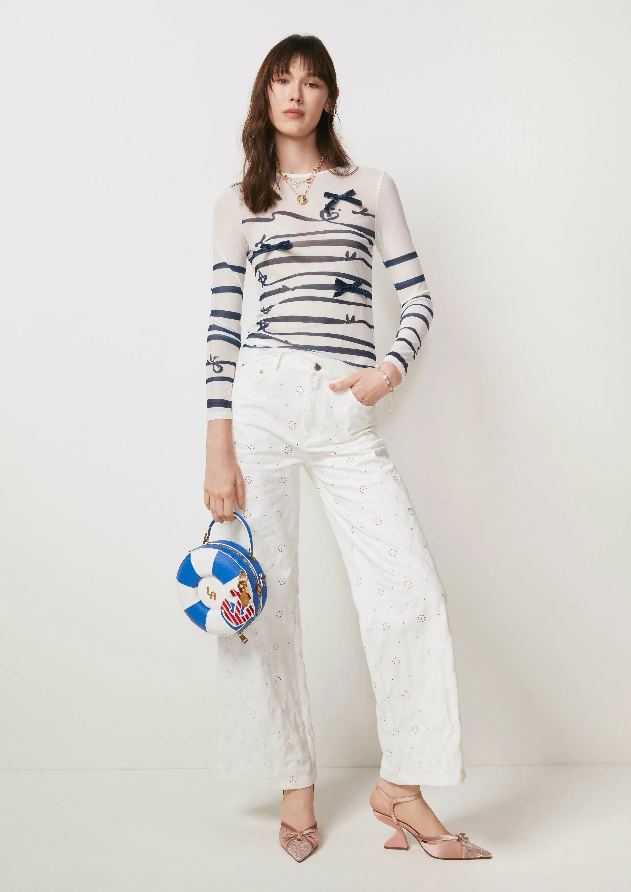 Nautical Ribbon Striped Long-Sleeve Top The Secret Place