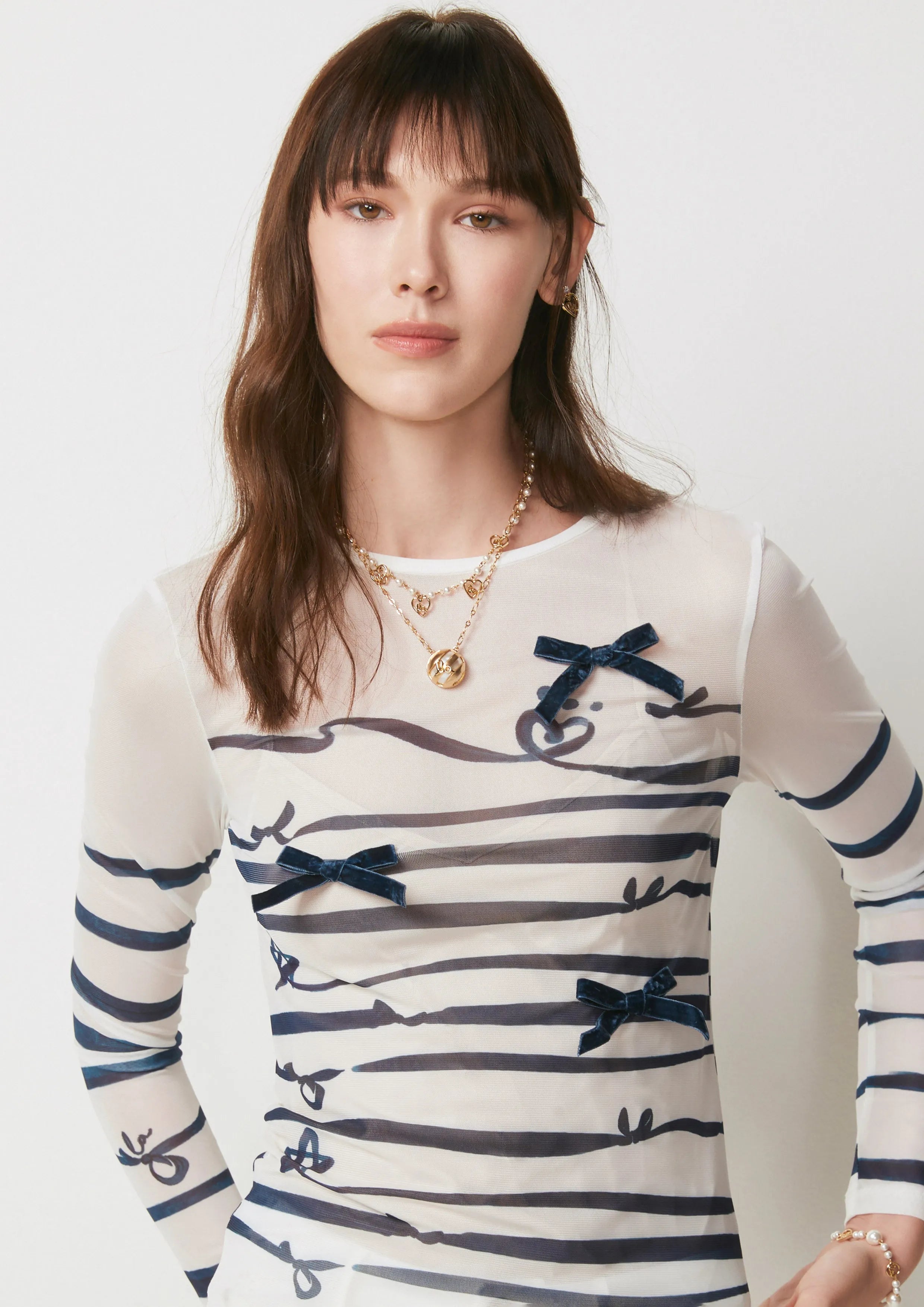 Nautical Ribbon Striped Long-Sleeve Top The Secret Place