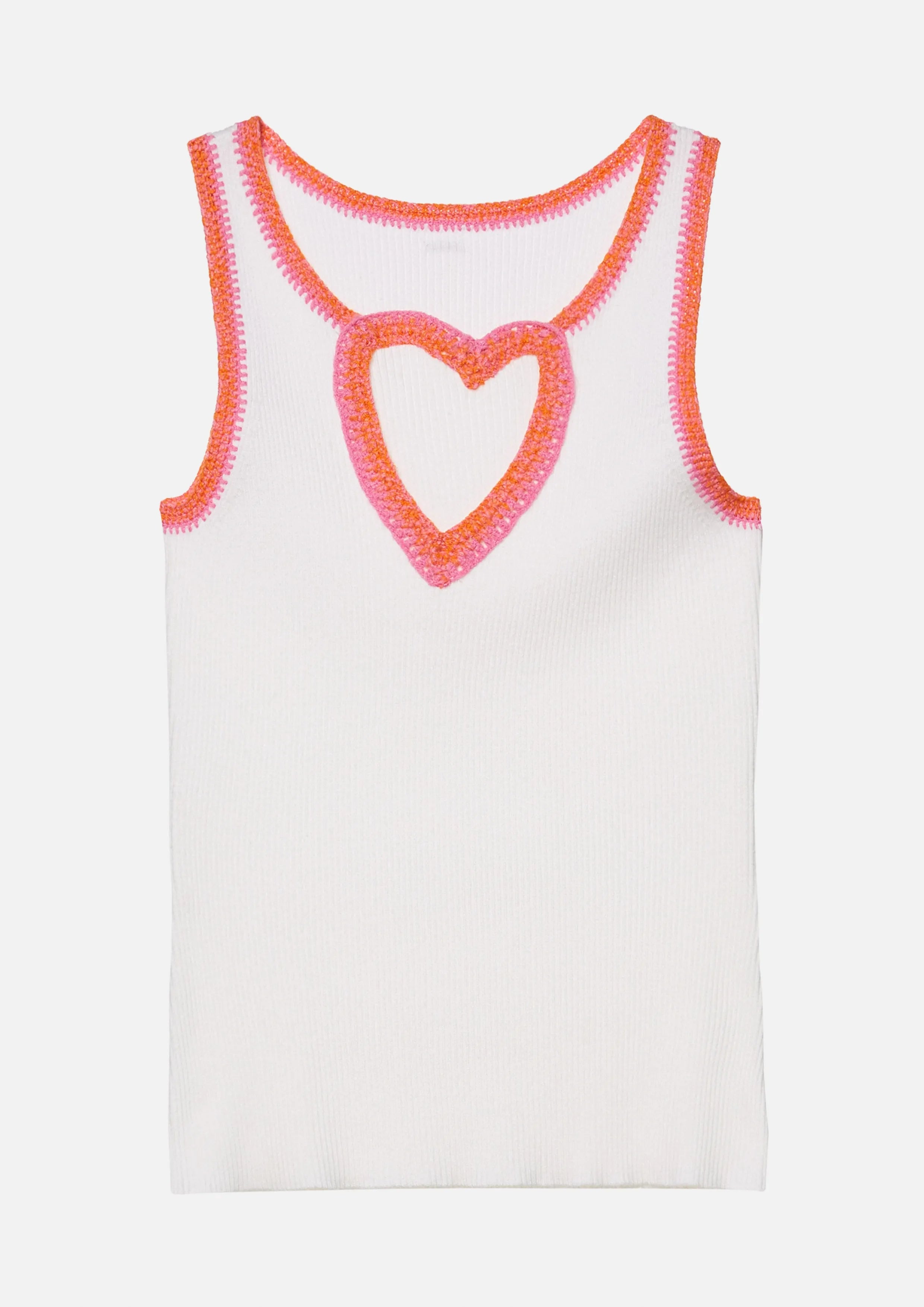 Knit Heart Slim-Fit Ribbed Knit Tank Top Dew-kissed Meadows