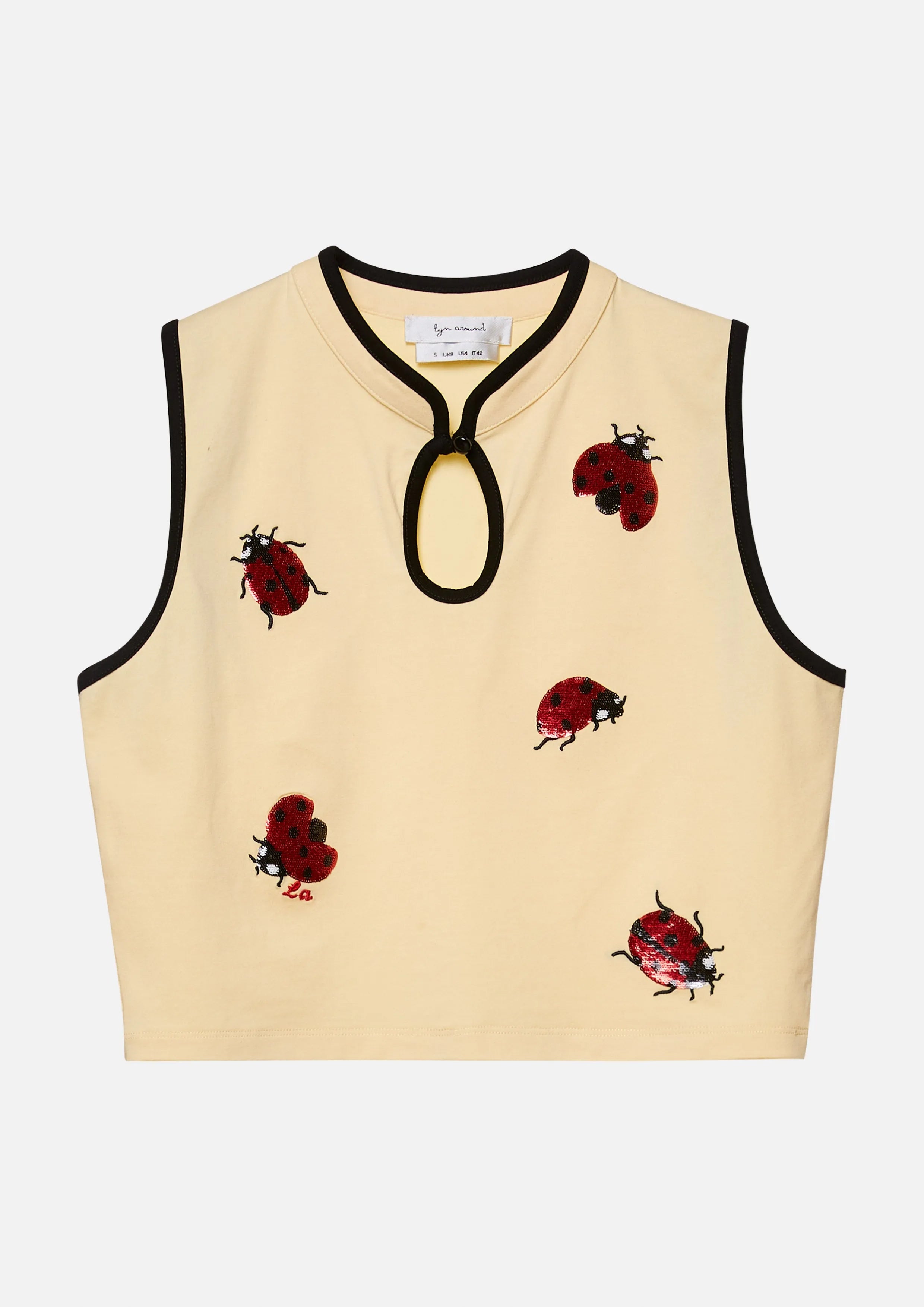 Ladybug Sleeveless Crop Cheongsam Top Symphony of Petals