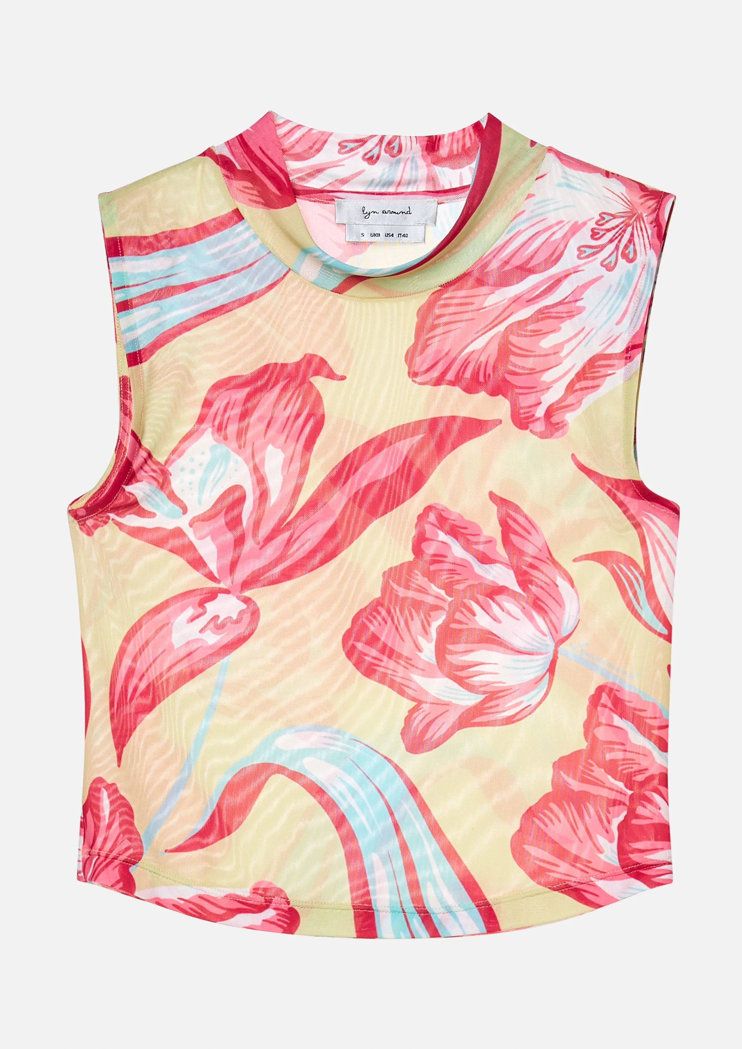 Tulip Crop Sleeveless Top Symphony of Petals