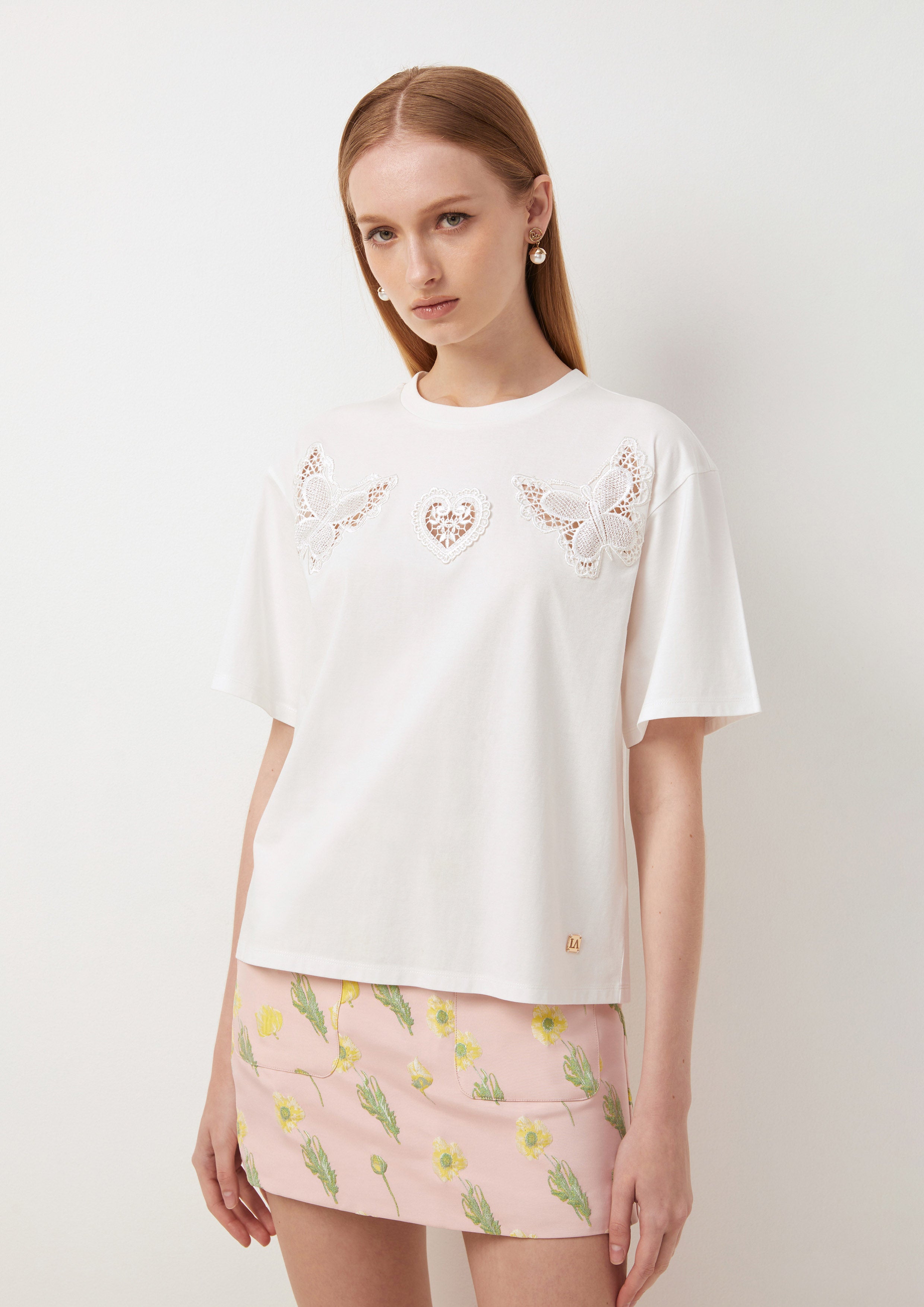 Lace Butterfly T-shirt Joyful Bloom