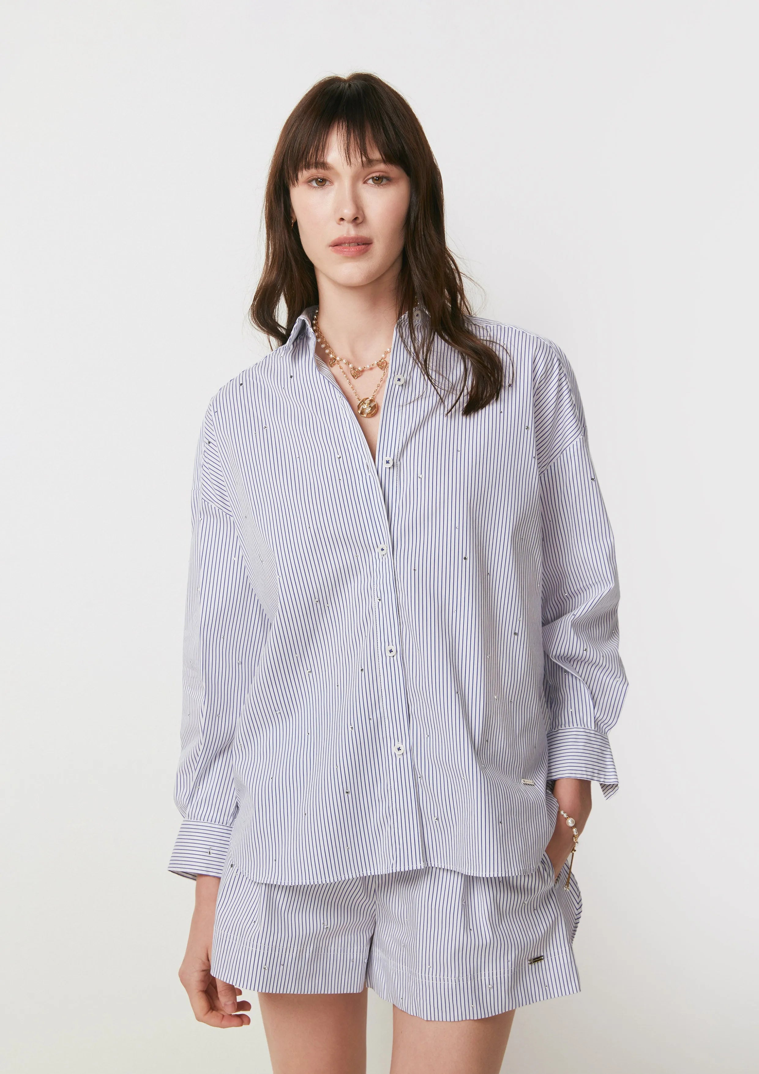 Crystal Striped Losse-Fit Shirt La La Land