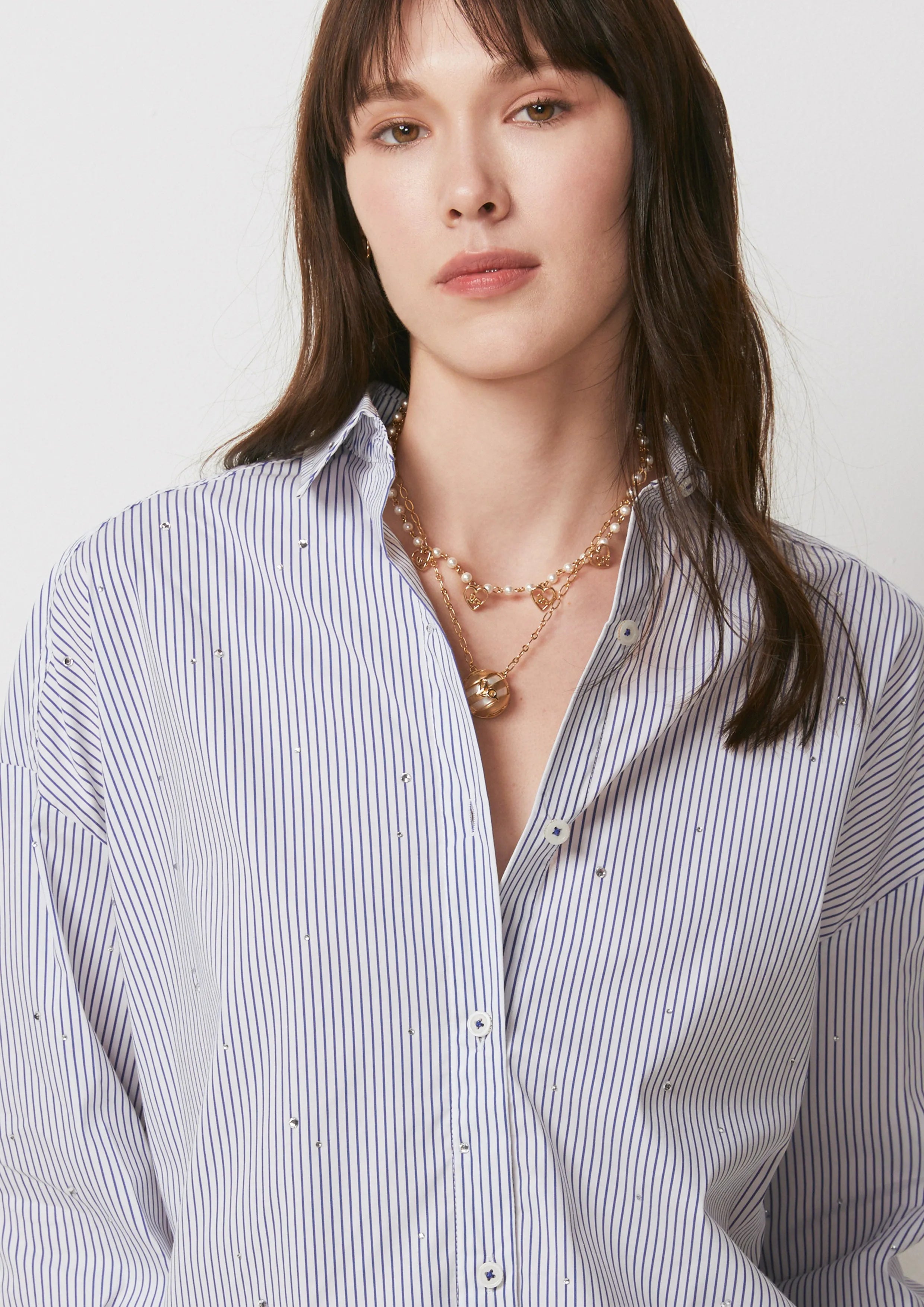 Crystal Striped Losse-Fit Shirt La La Land