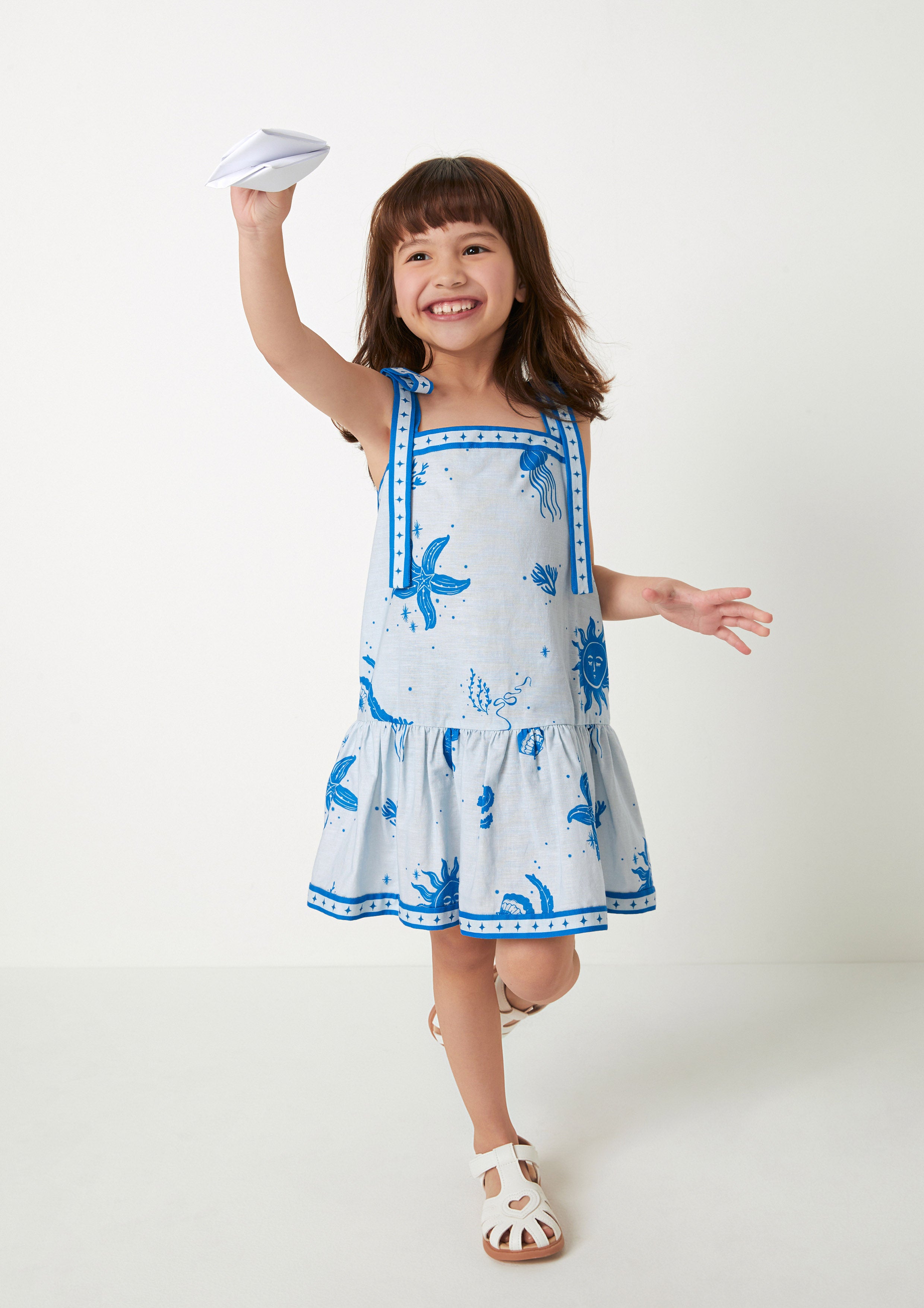 Dreamy Ocean Bow Tie Dress For Girls Dreamscape Memories