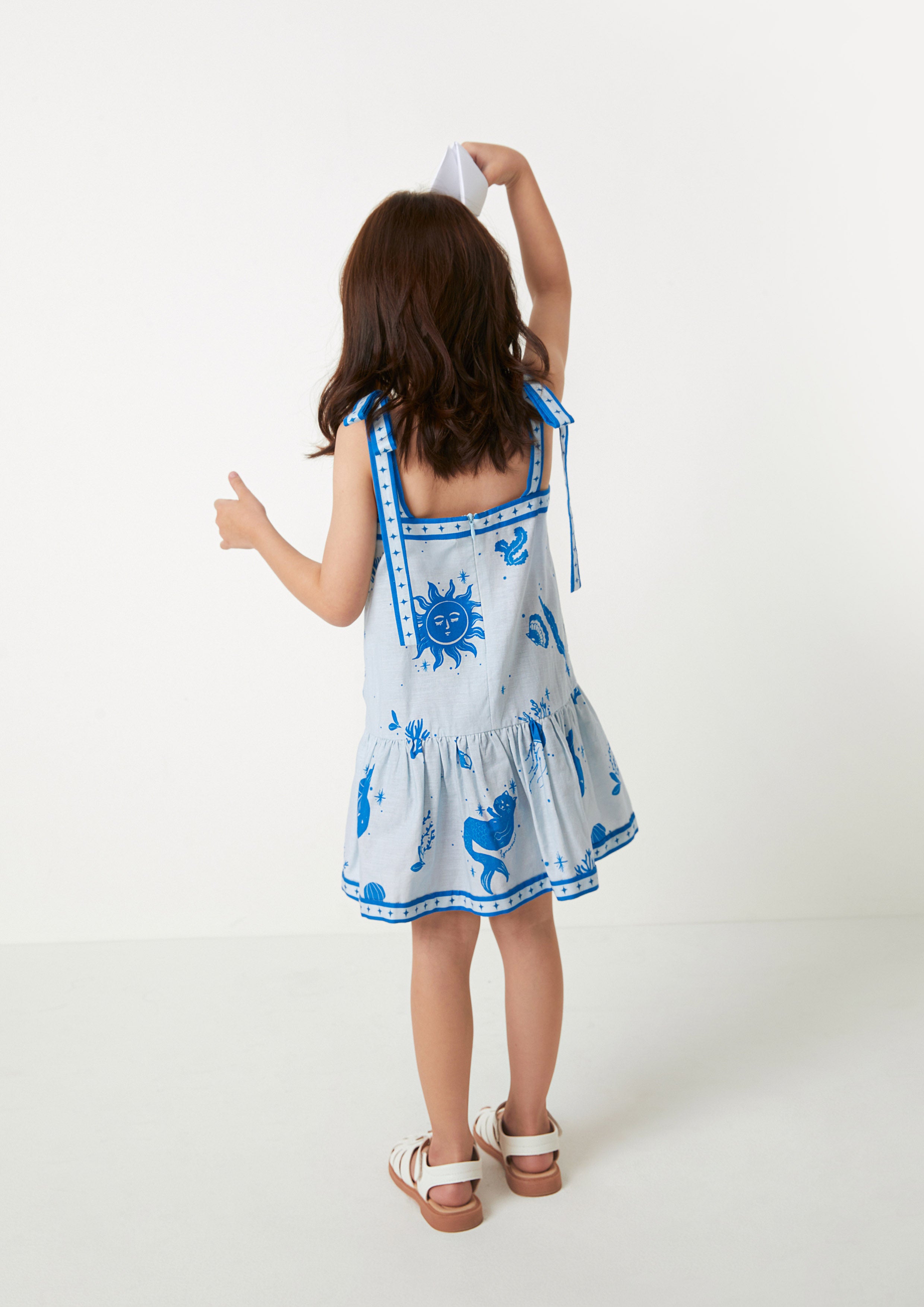 Dreamy Ocean Bow Tie Dress For Girls Dreamscape Memories