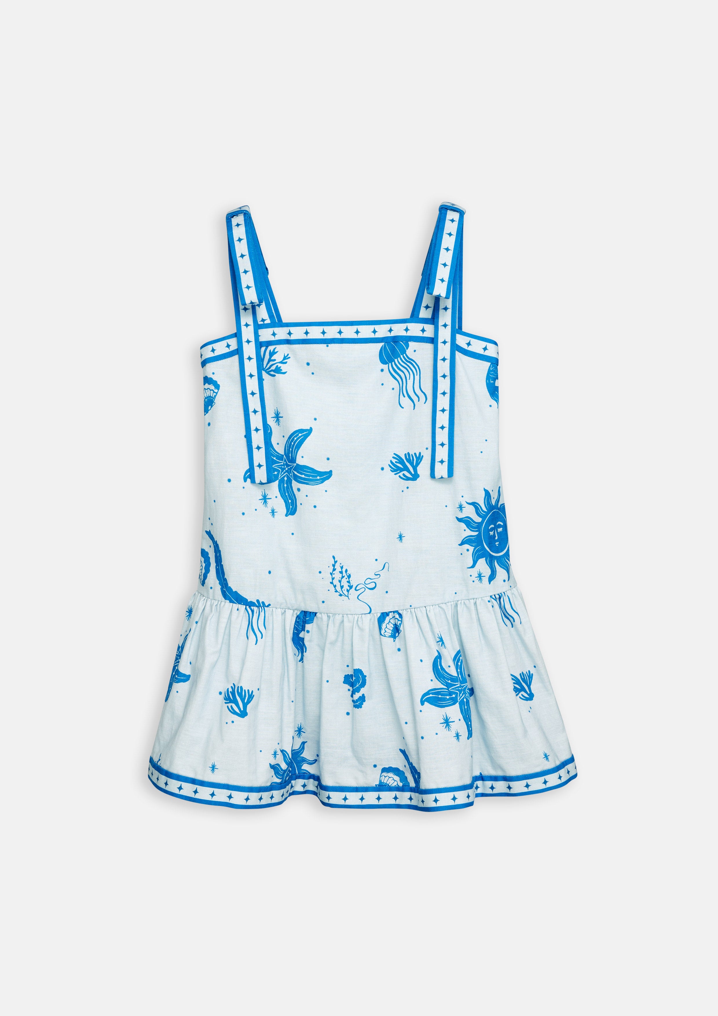 Dreamy Ocean Bow Tie Dress For Girls Dreamscape Memories