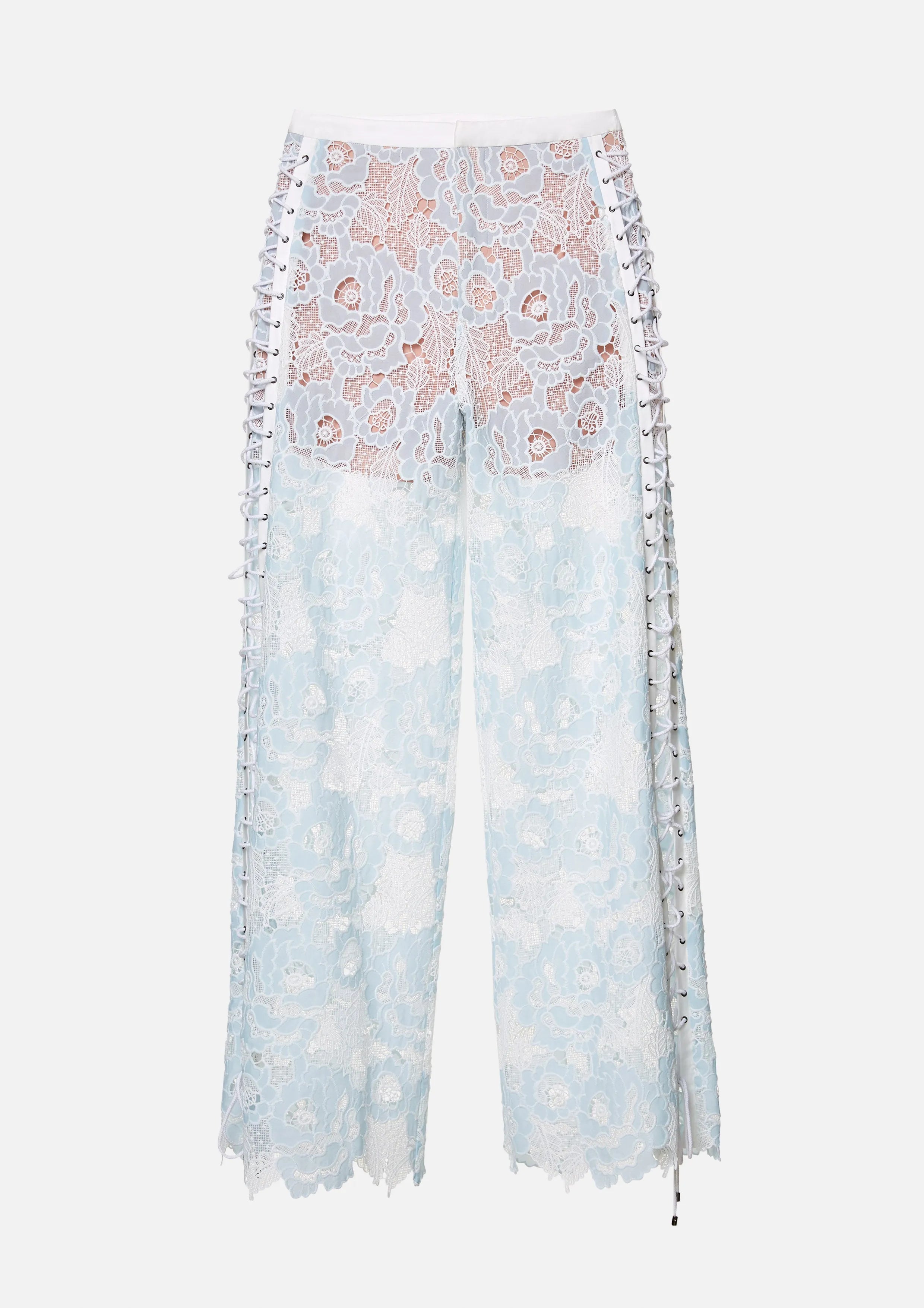 Floral Lace Wide-Leg Pants