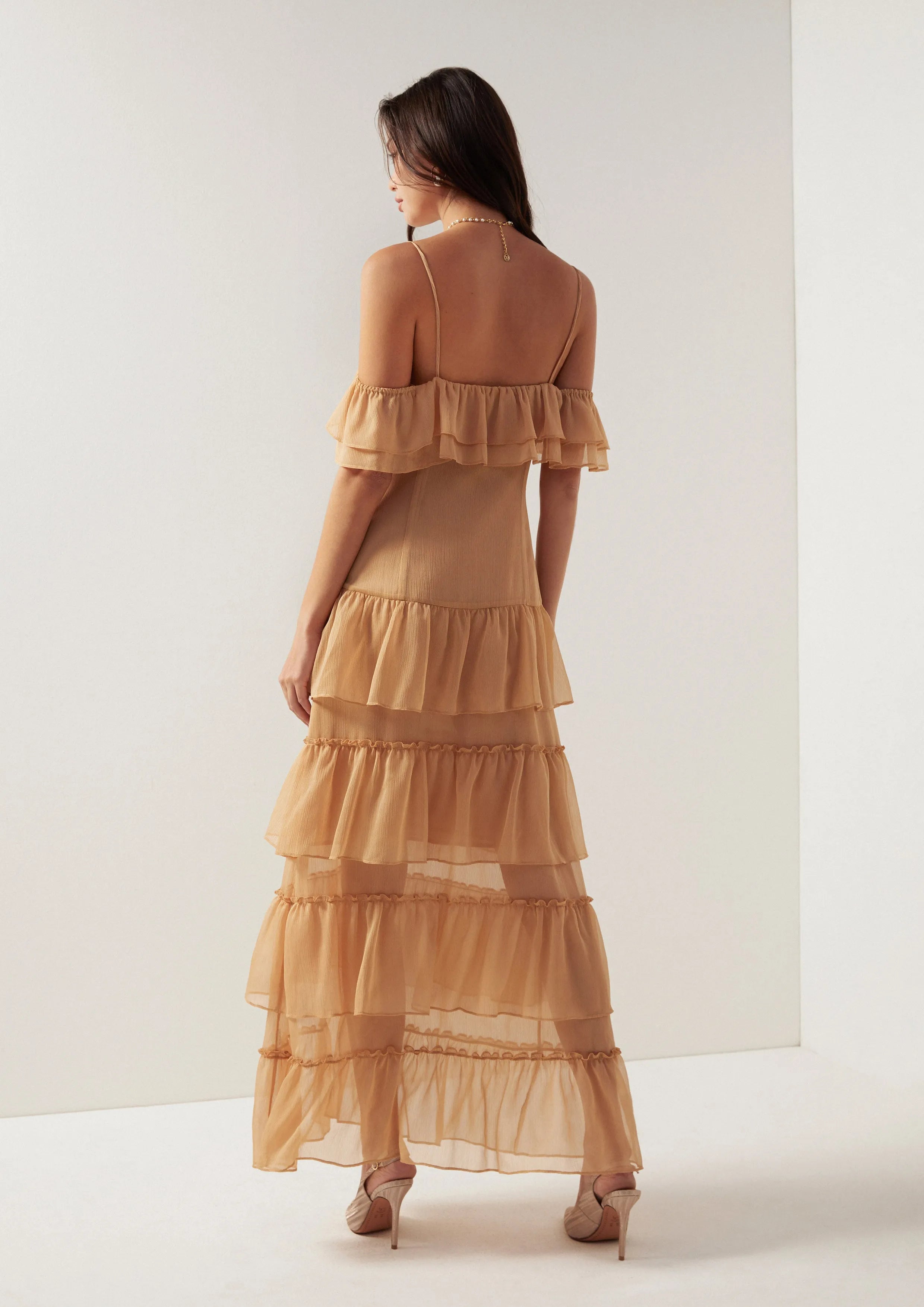 Shell Sand Tiered Maxi Dress