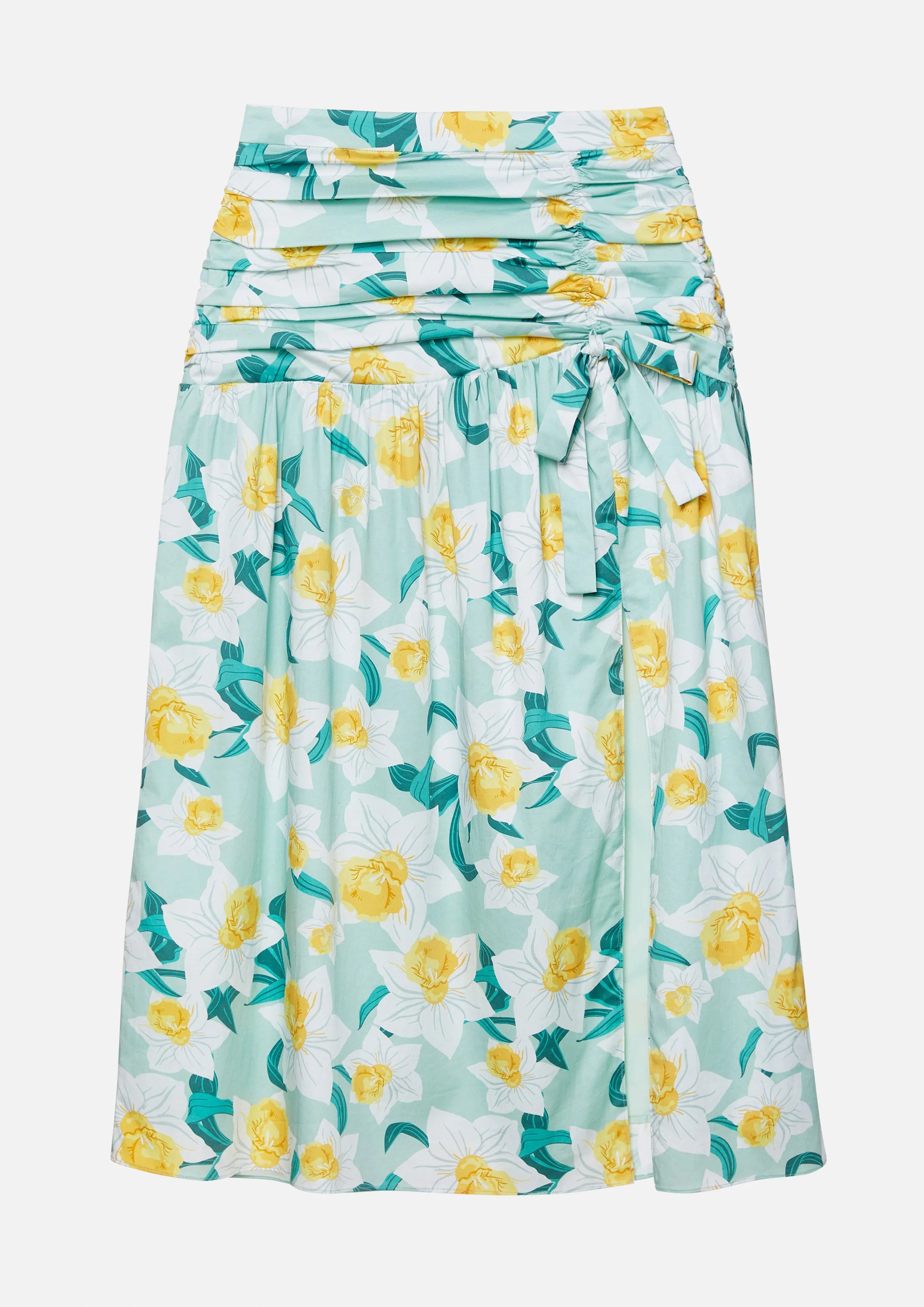 Daffodil Side Slit Midi Skirt Rustic Haven