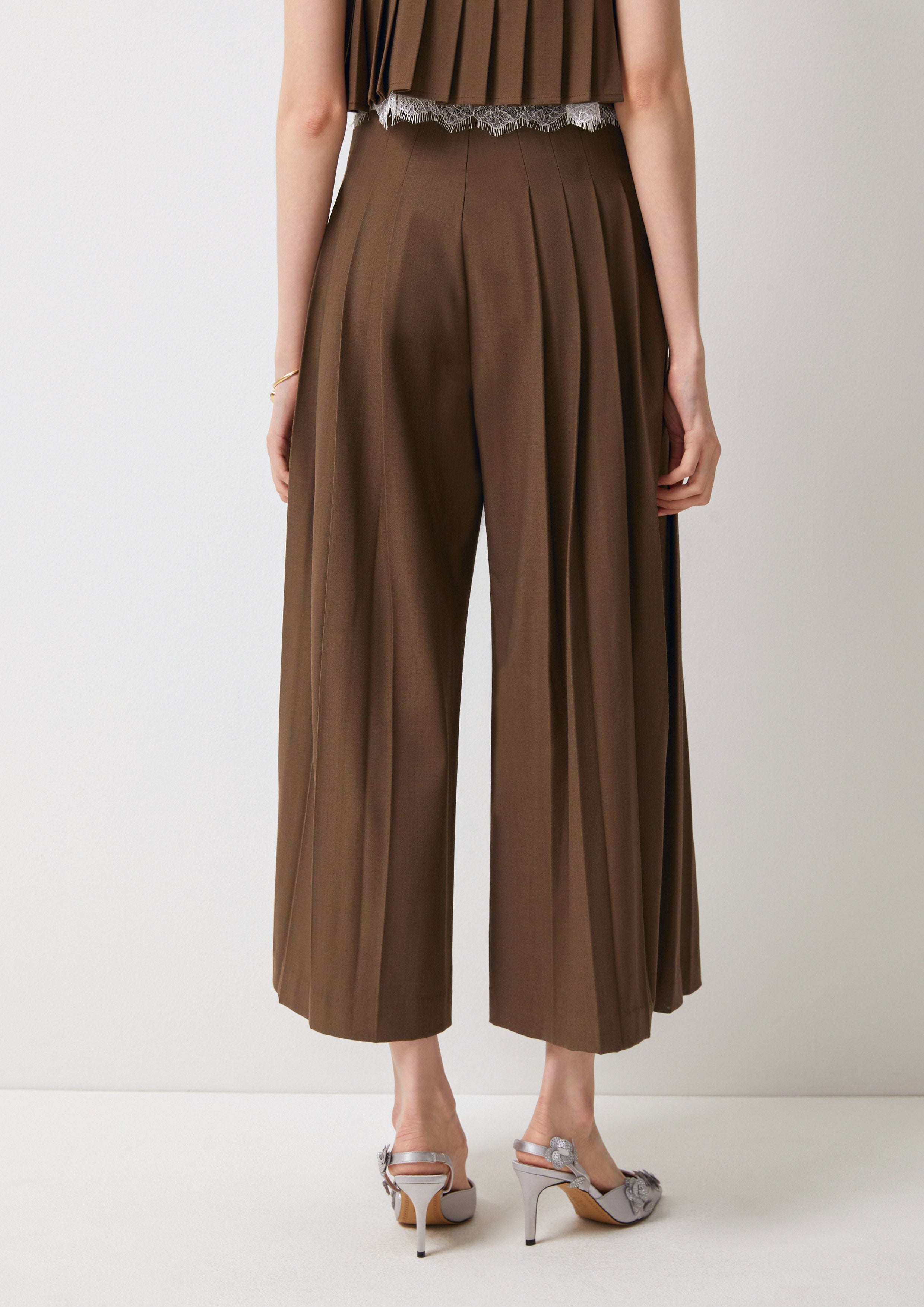 Pleated Wide-Leg Pants The Canine Whisper