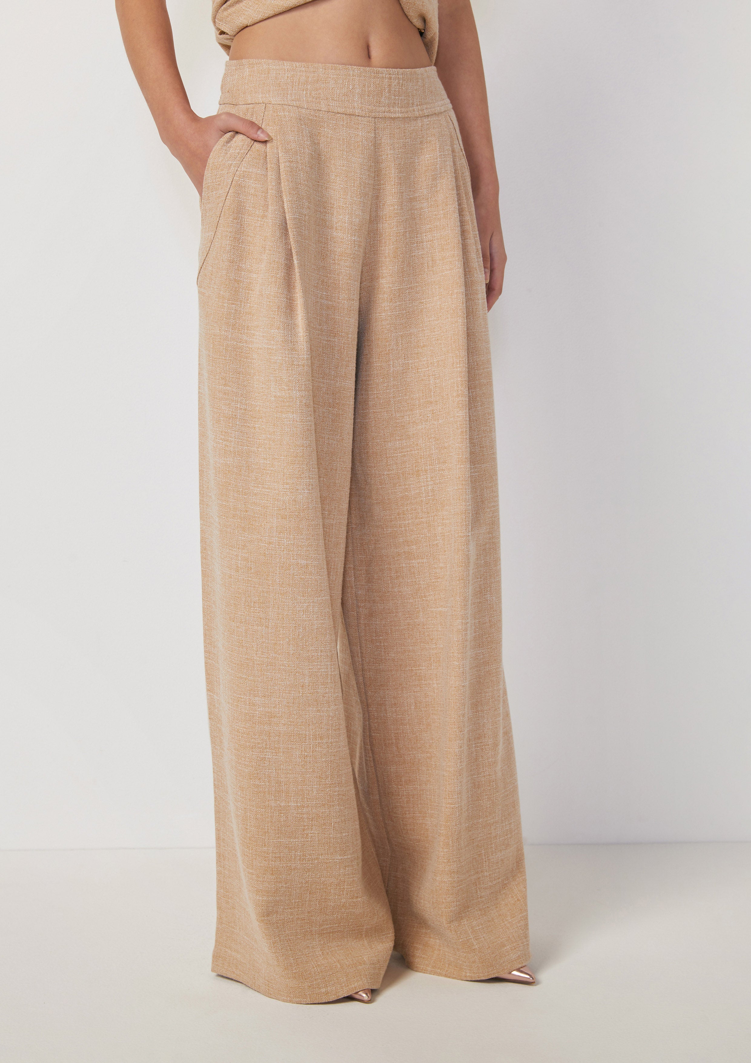 High-Waisted Wide-Leg Pants Joyful Bloom