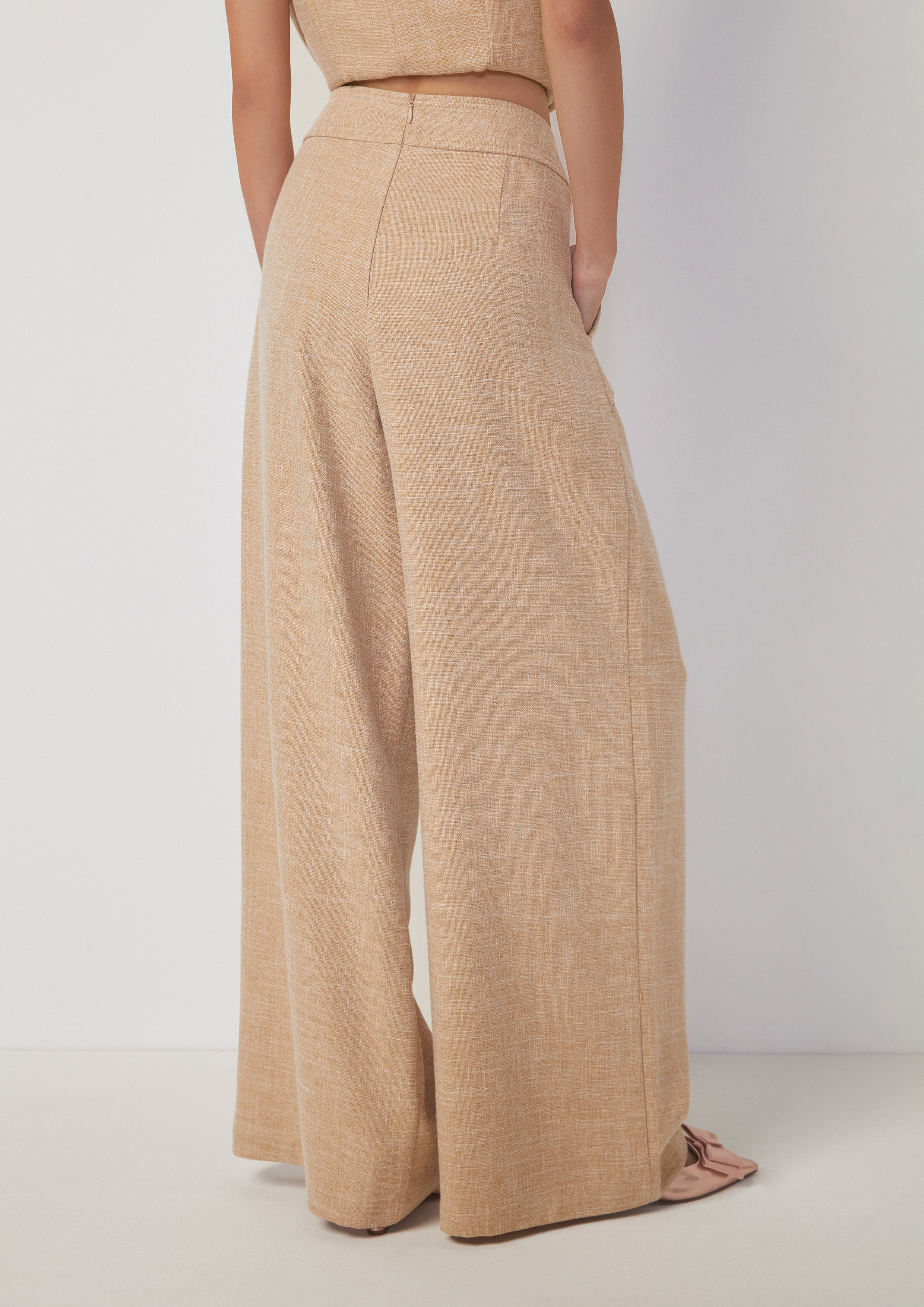 High-Waisted Wide-Leg Pants Joyful Bloom