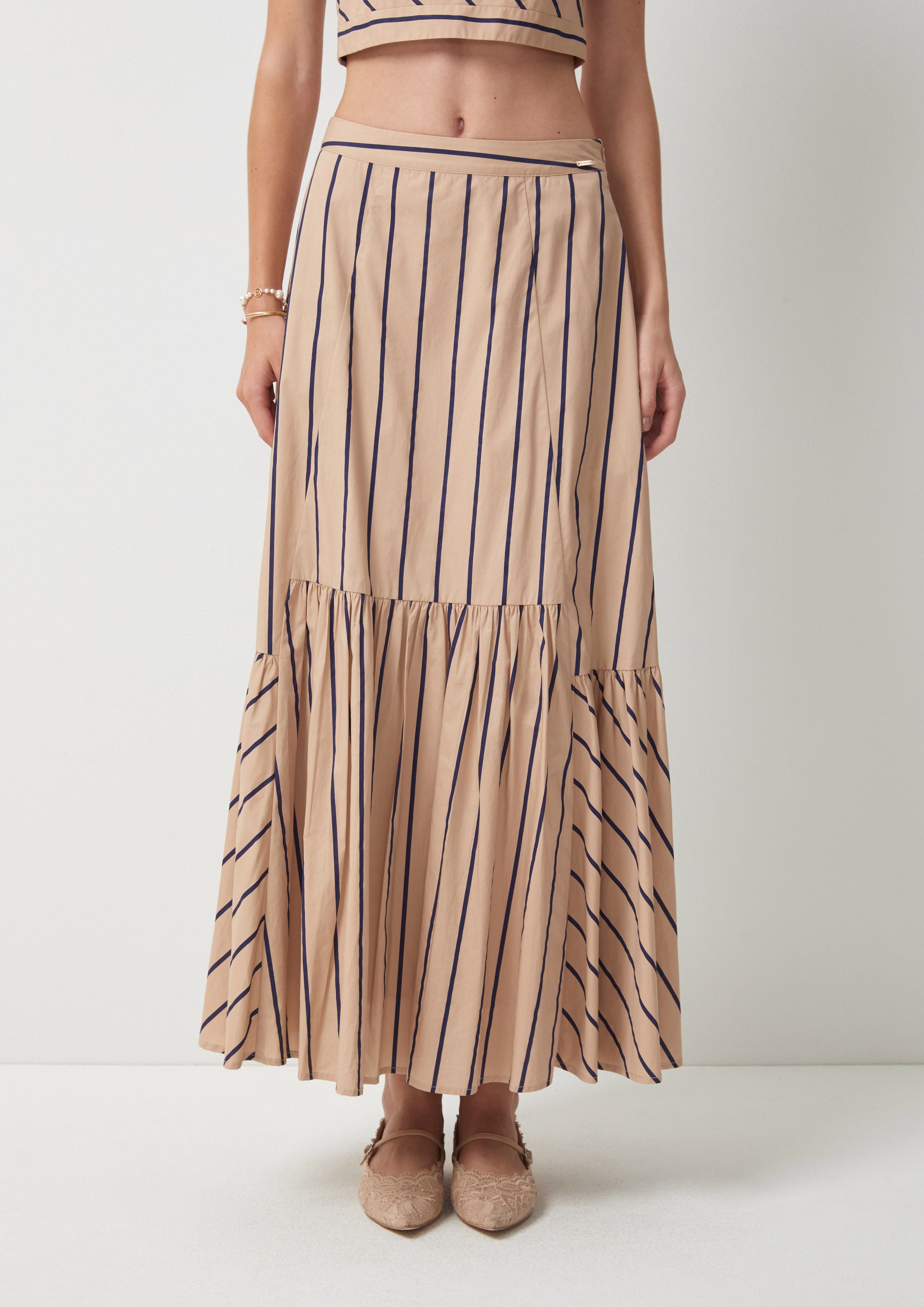 Stripe A-Line Maxi Skirt Pas De Une