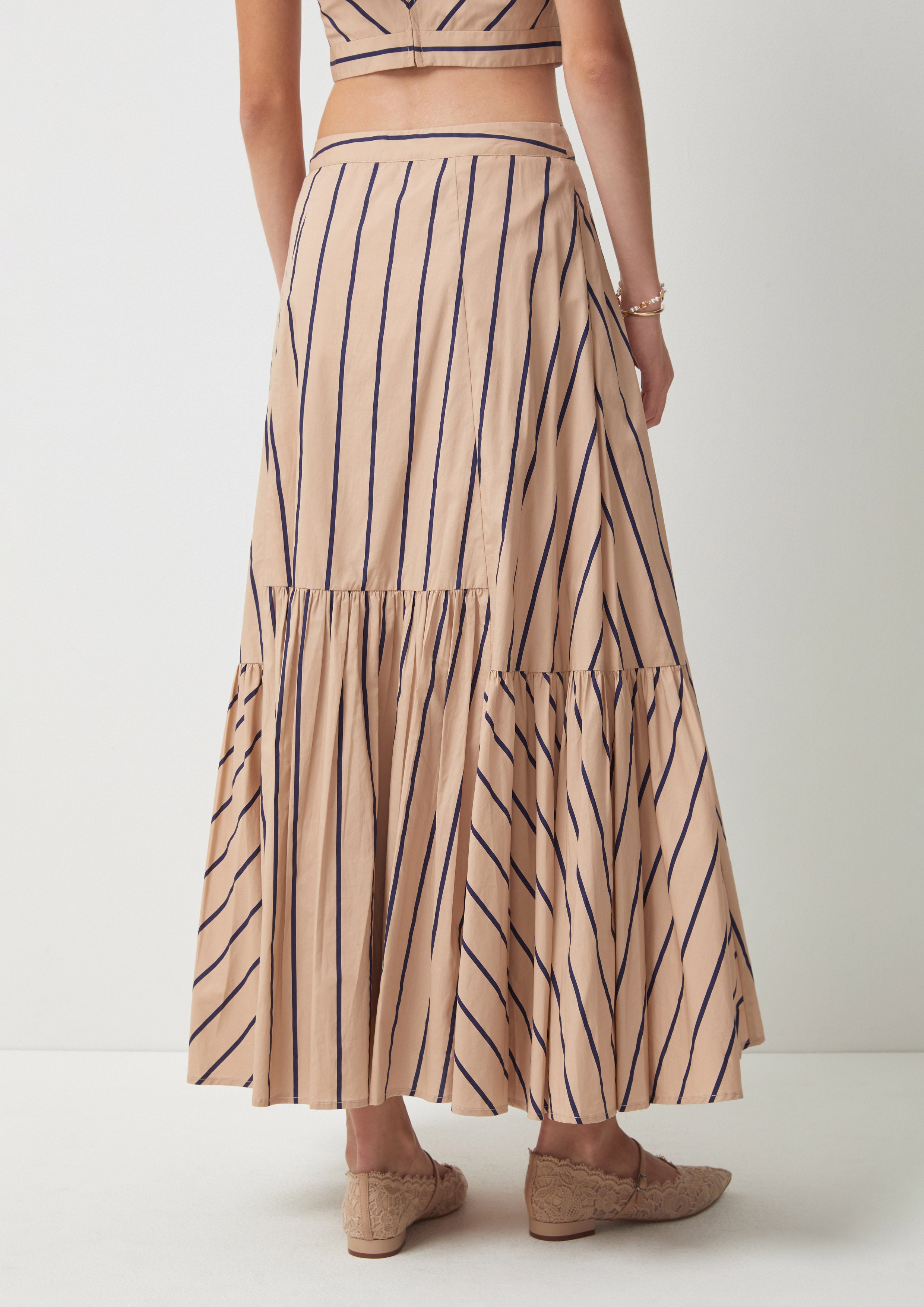 Stripe A-Line Maxi Skirt Pas De Une