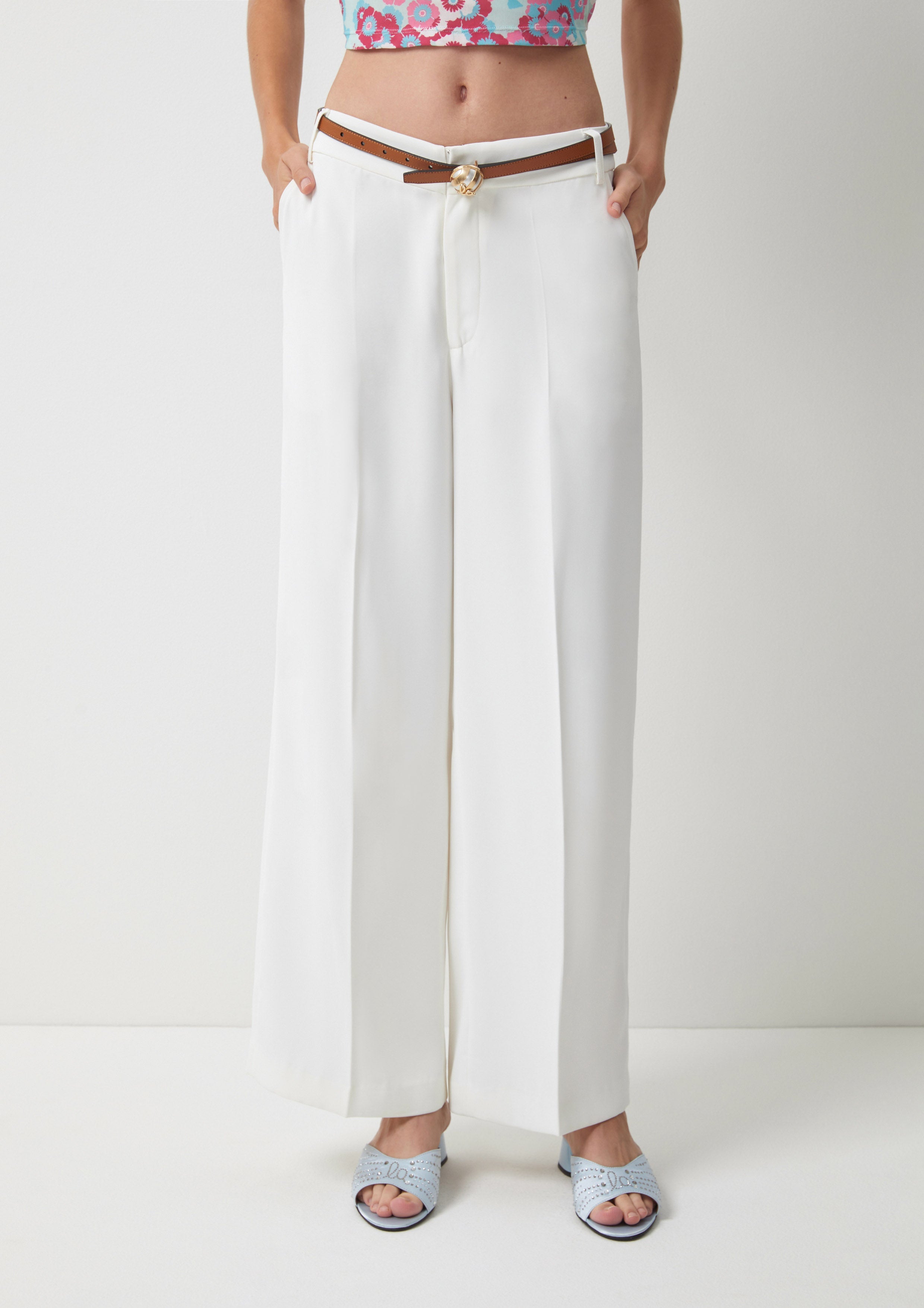 High-Rise Wide-Leg Trousers American Born Chinese