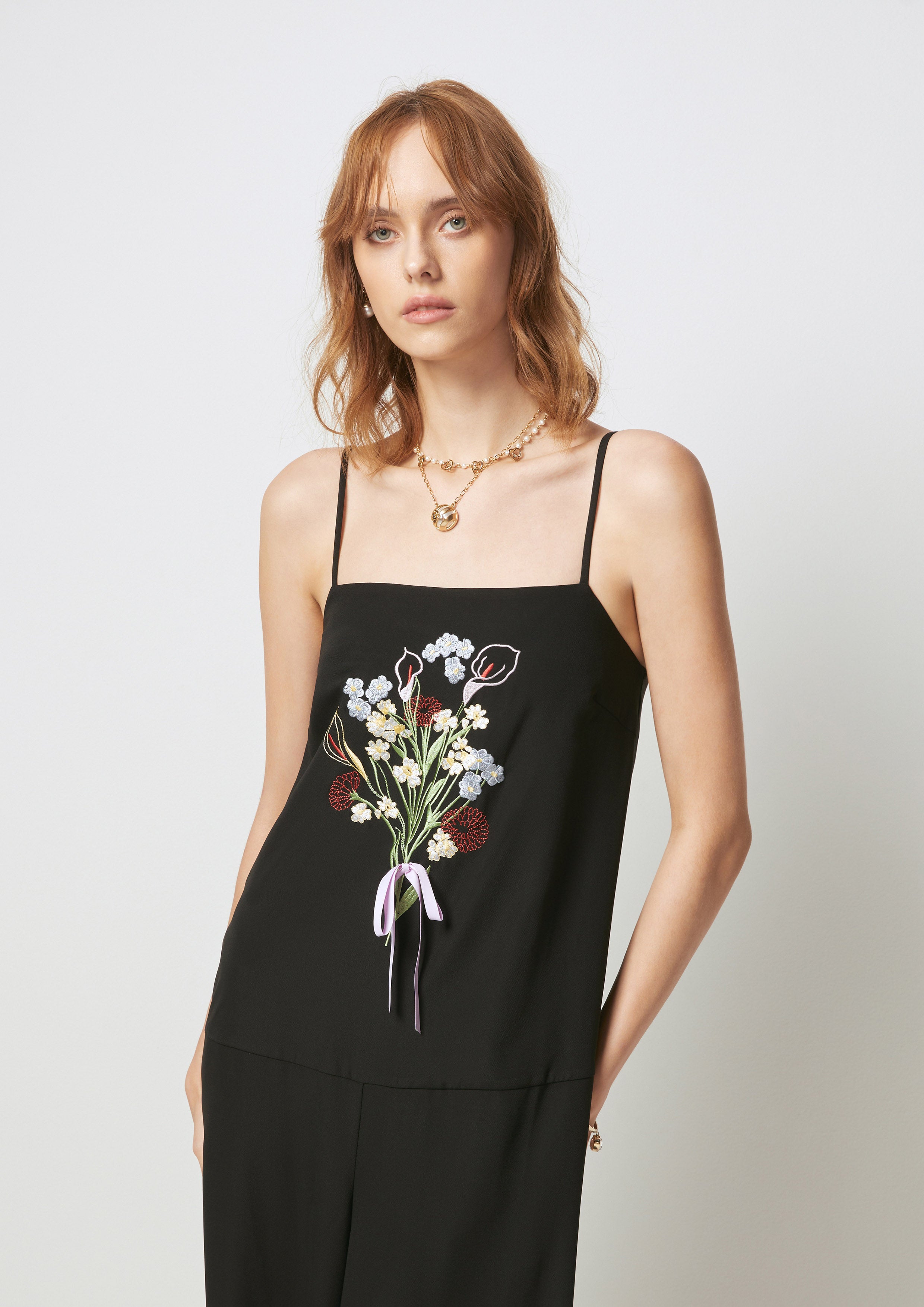 Flower Bouquet Wide-Leg Jumpsuit Flower Field