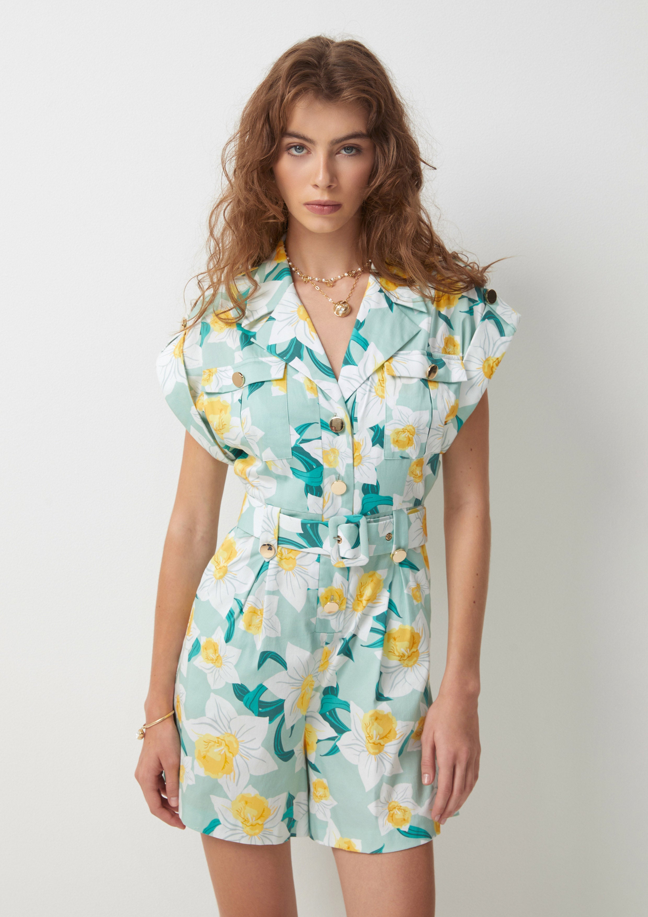 Daffodil Short Sleeve Romper Rustic Haven